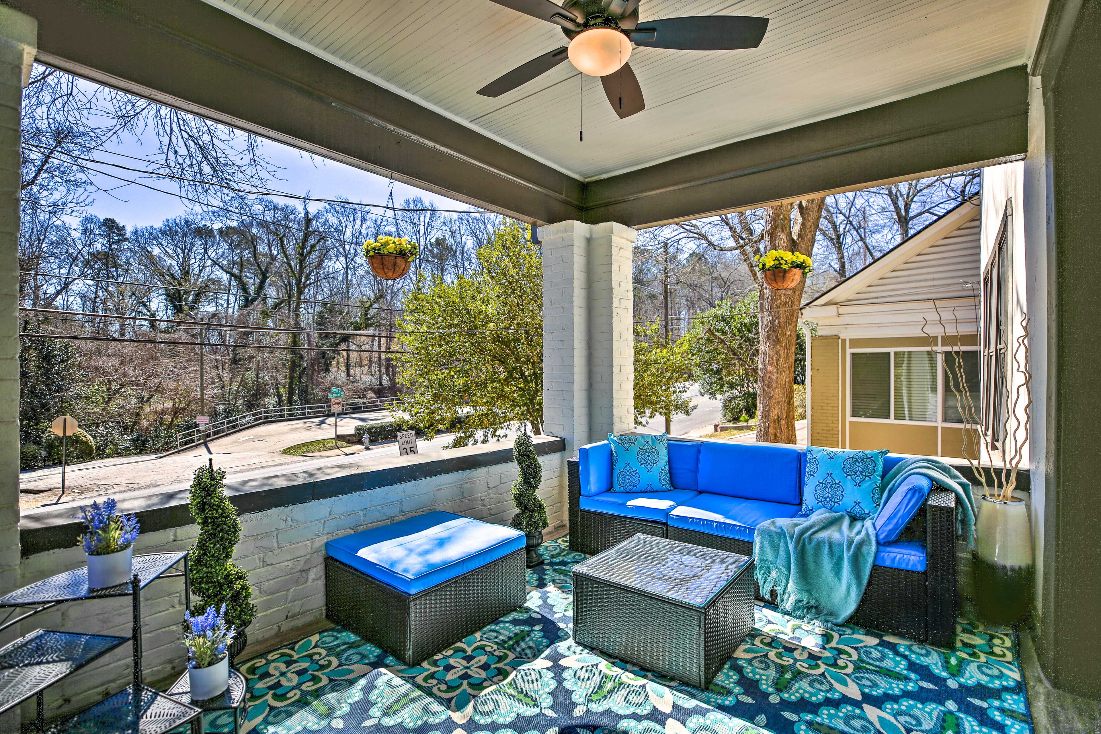 Shared Front Porch | Covered | Cushioned Seating
