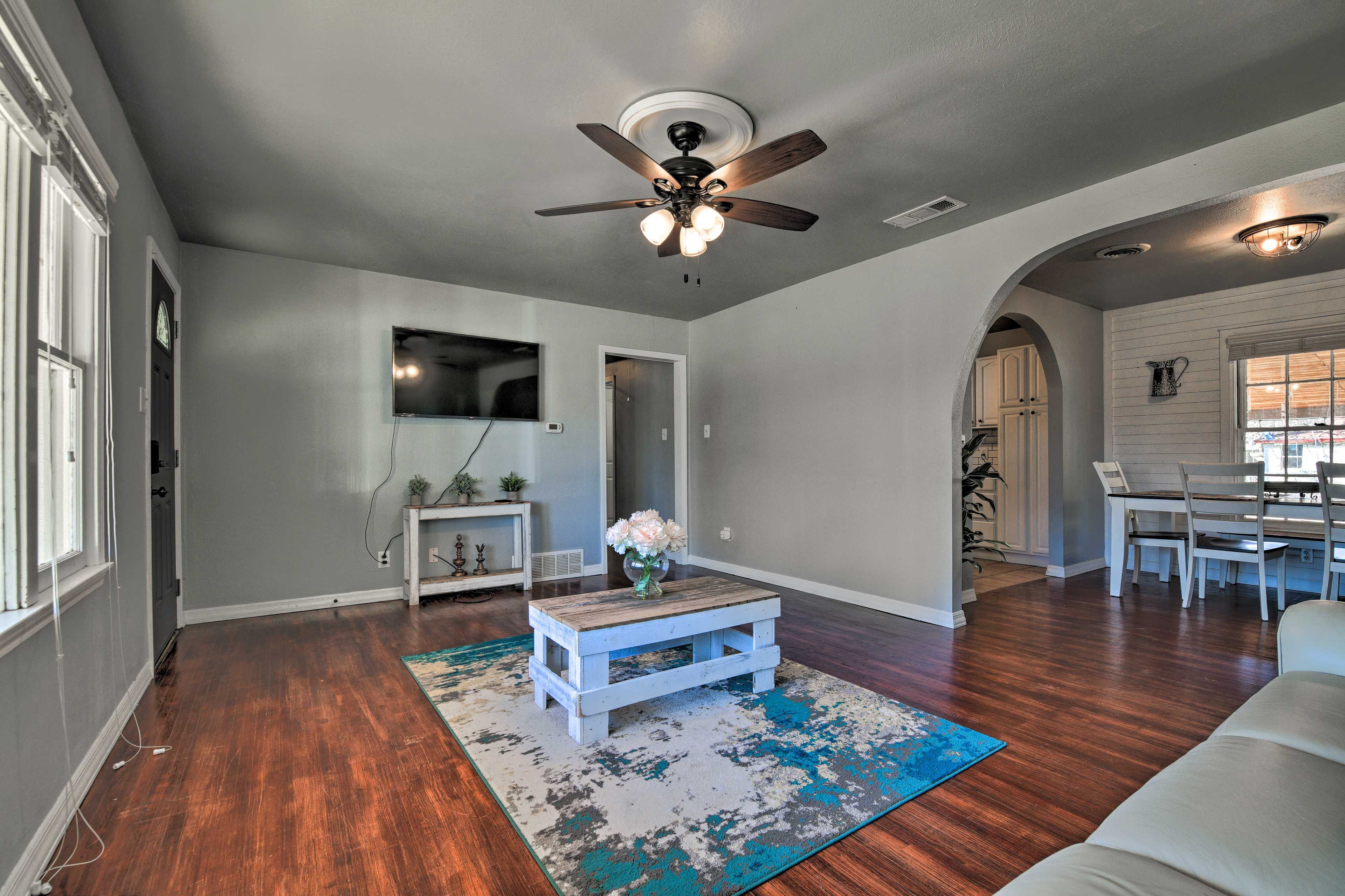 Living Room | Pack 'n Play | Queen Air Mattress | Flat-Screen TV