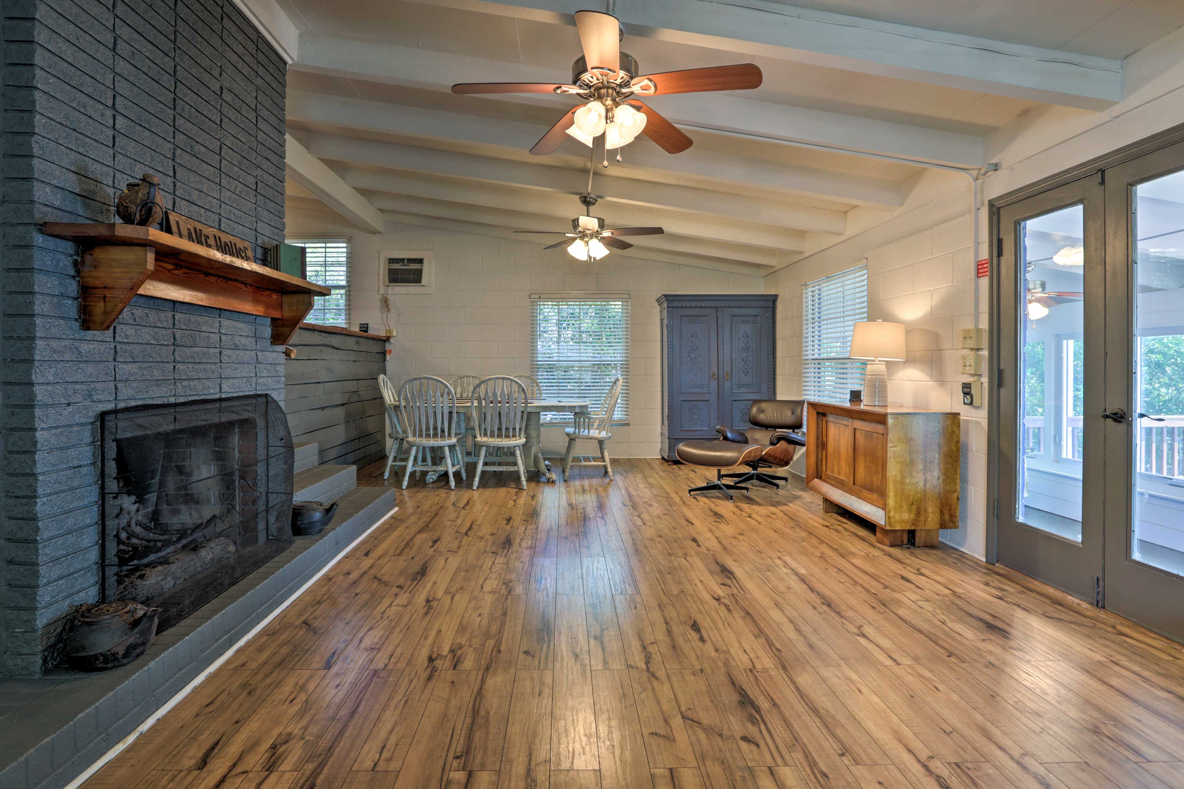 Living Room | Wood-Burning Fireplace