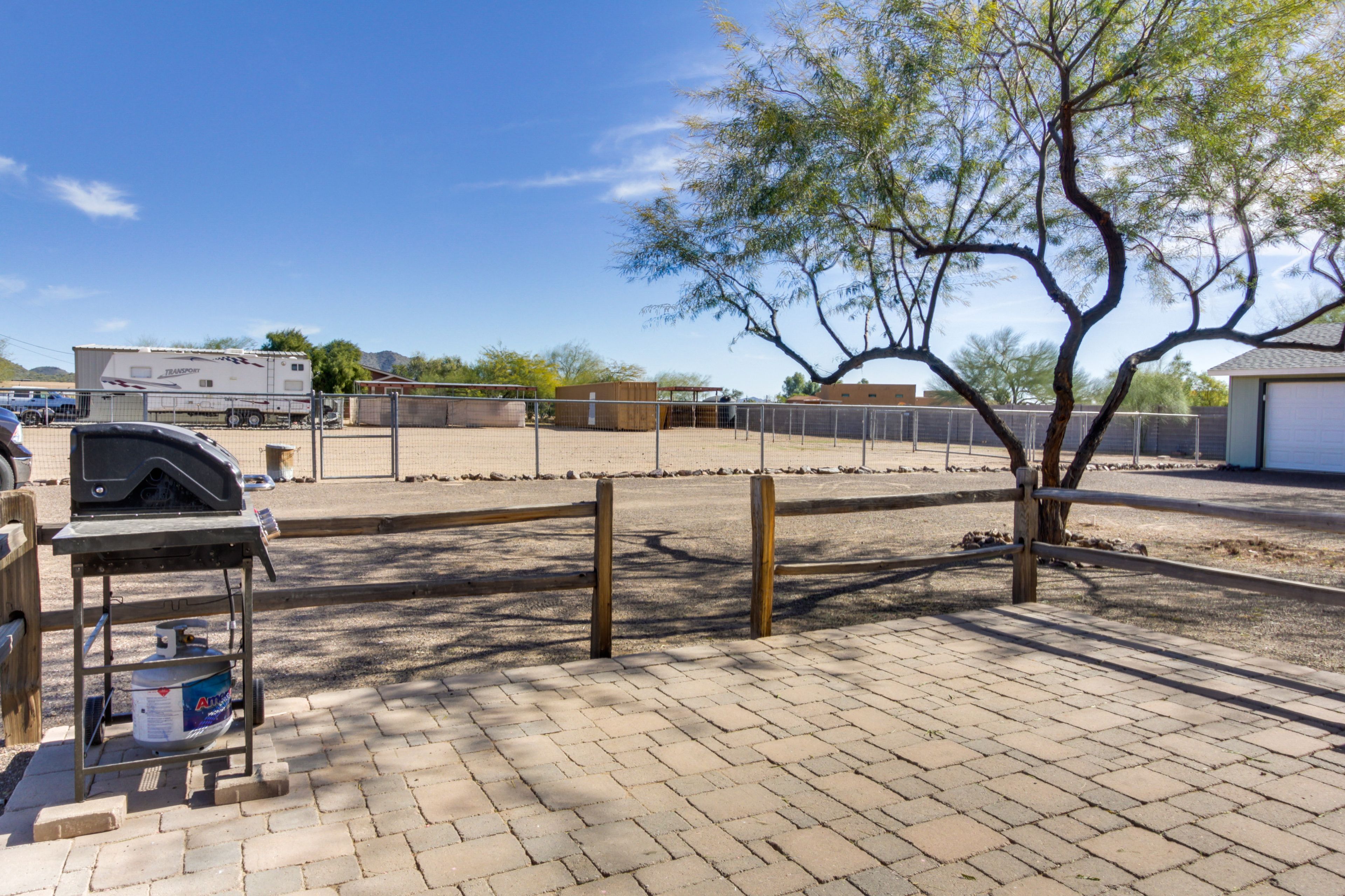 Back Patio | Gas Grill | Horse Corral Available w/ Fee