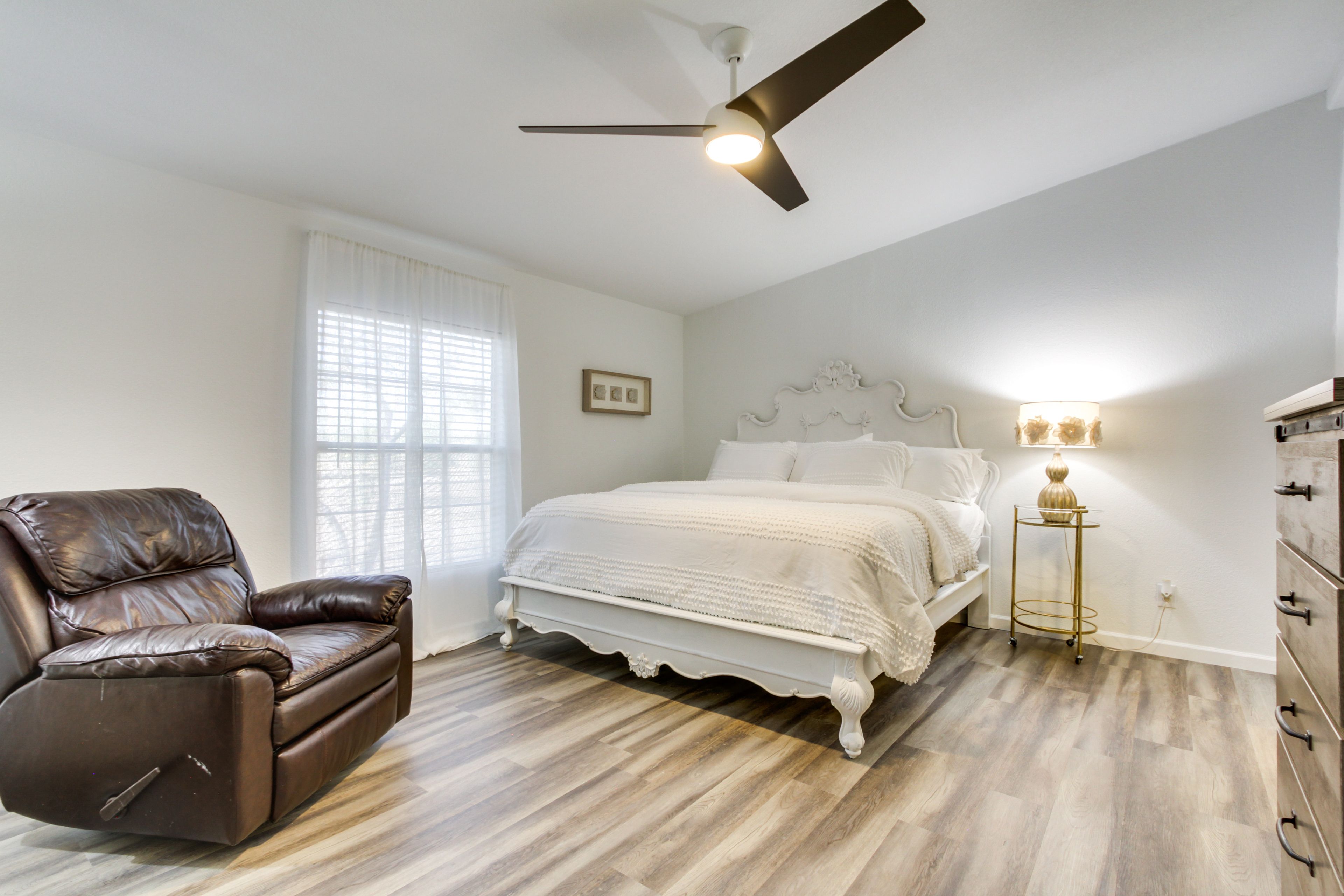 Bedroom 1 | King Bed | Electric Fireplace
