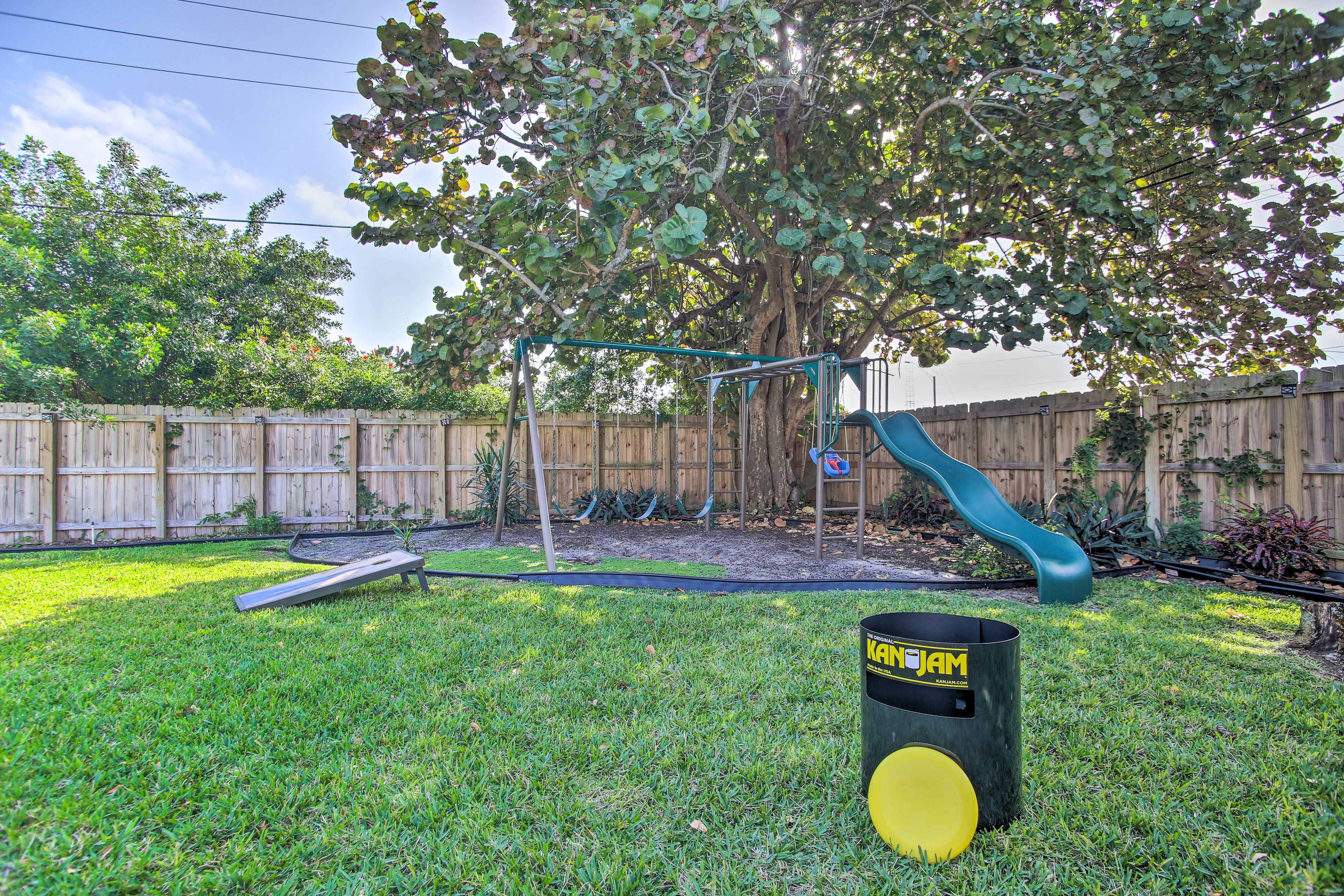 House Exterior | Fenced Backyard | Playground