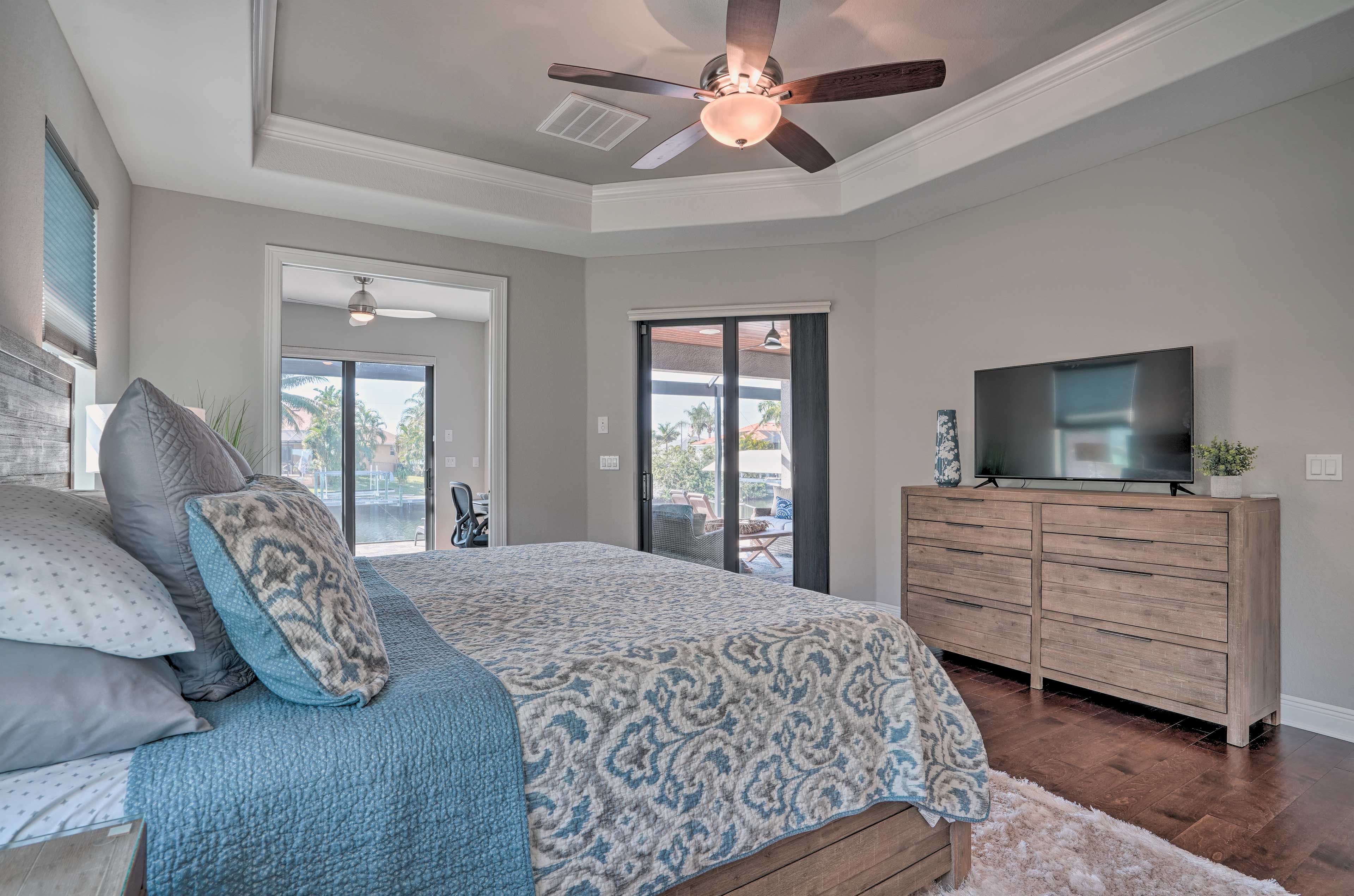 Bedroom 1 | Smart TV | Patio Access