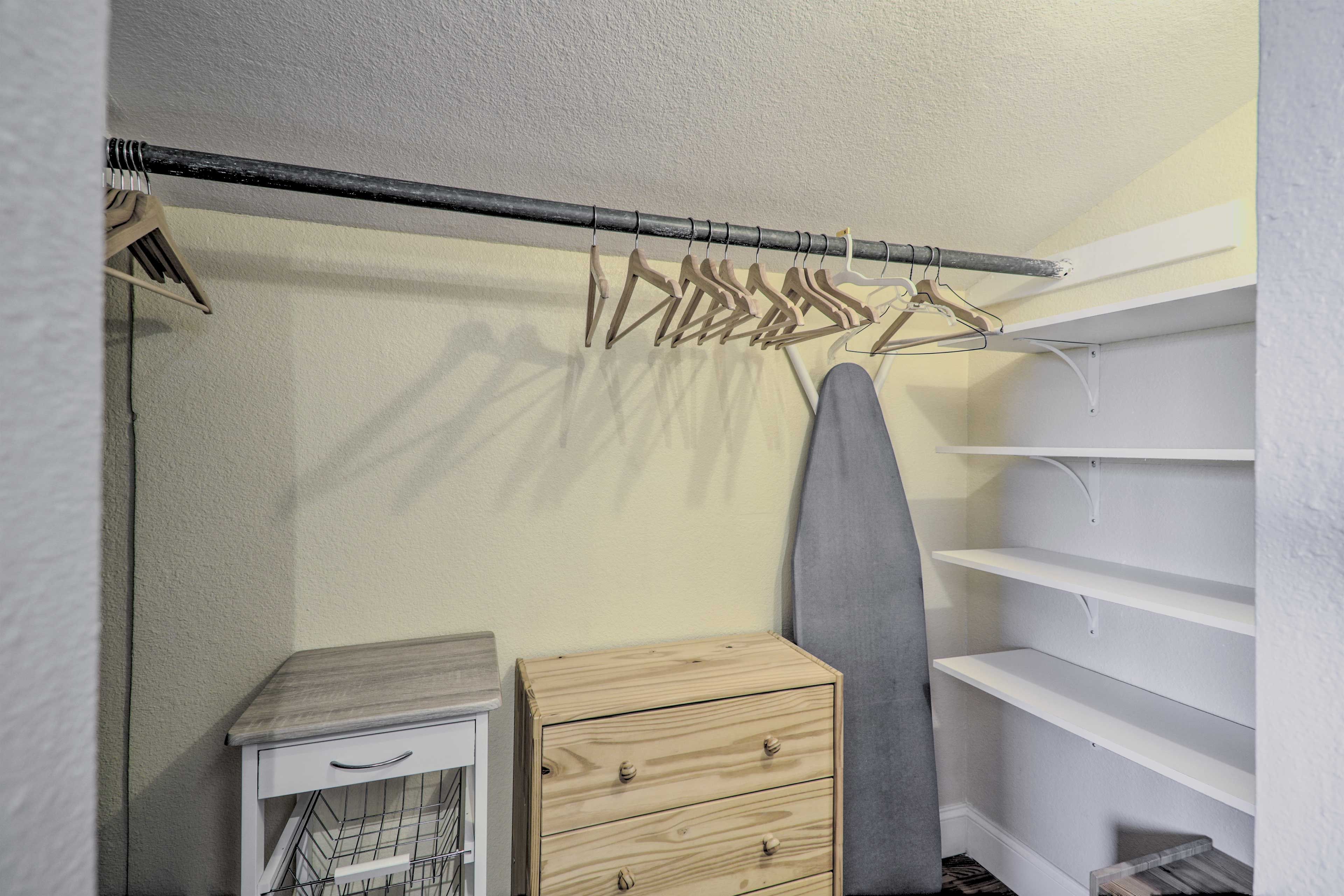 Walk-In Closet | Hangers | Iron & Board