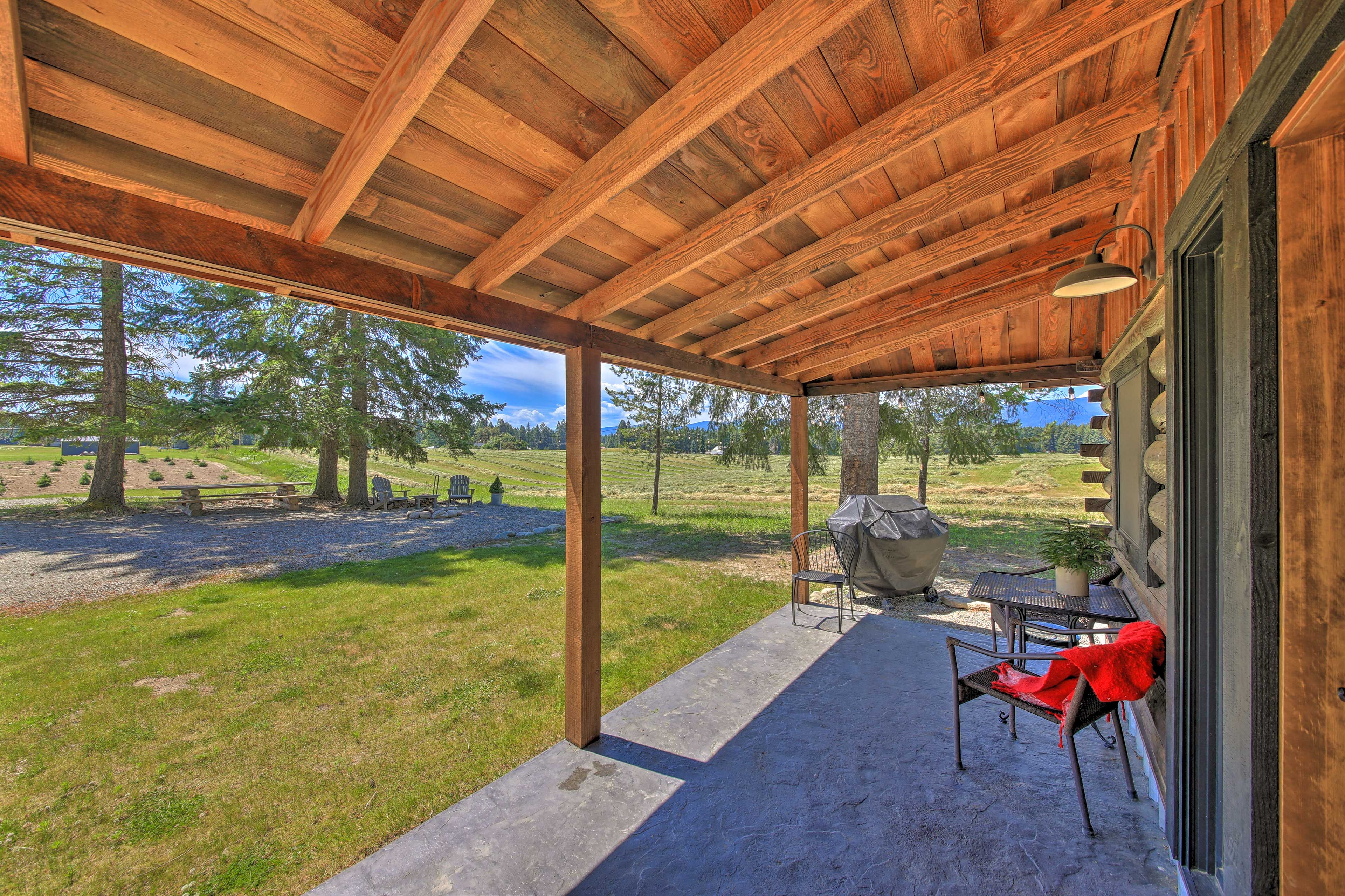 Private Patio | Yard | Mountain Views