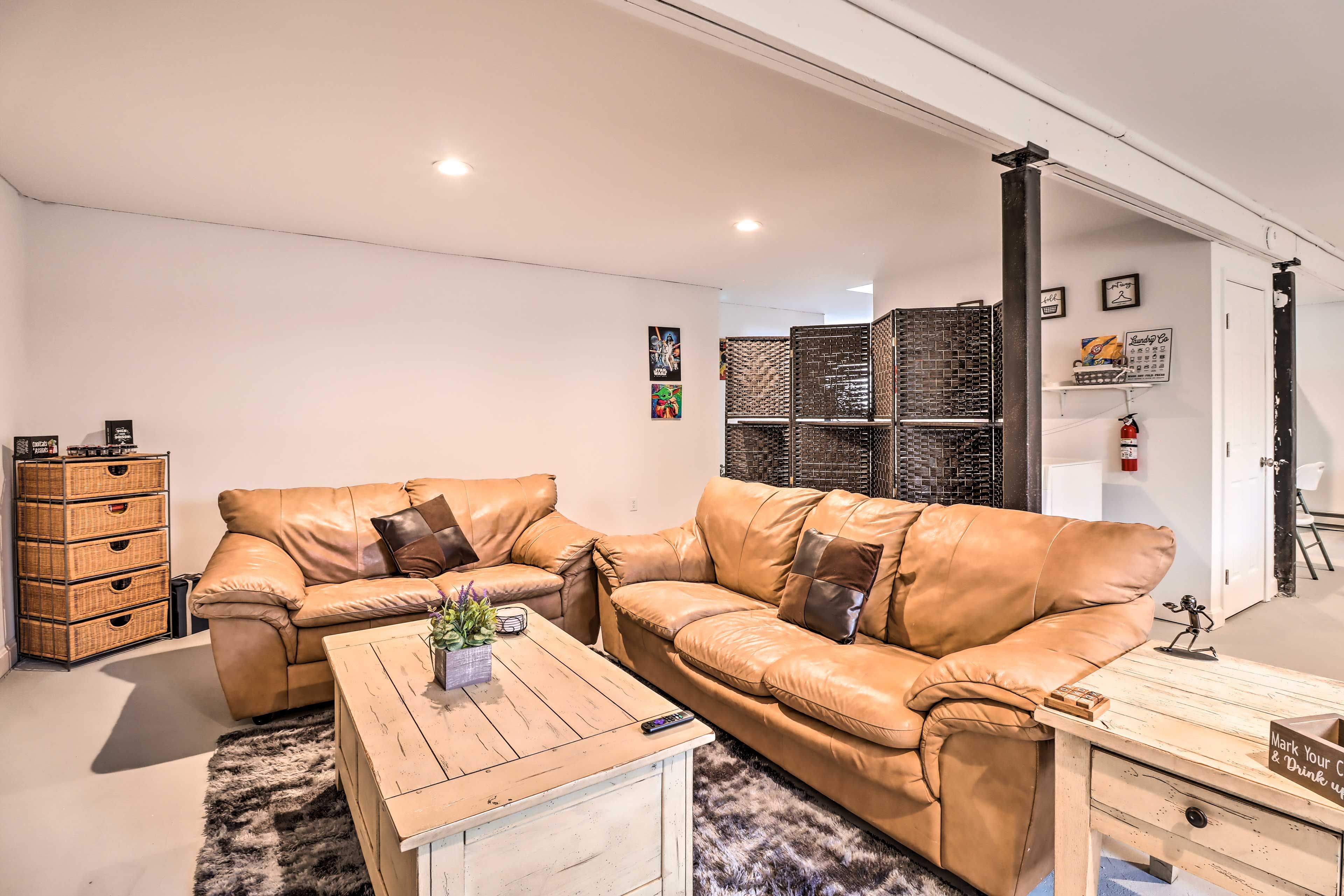 Game Room | Sleeper Sofa | At-Home Laundry