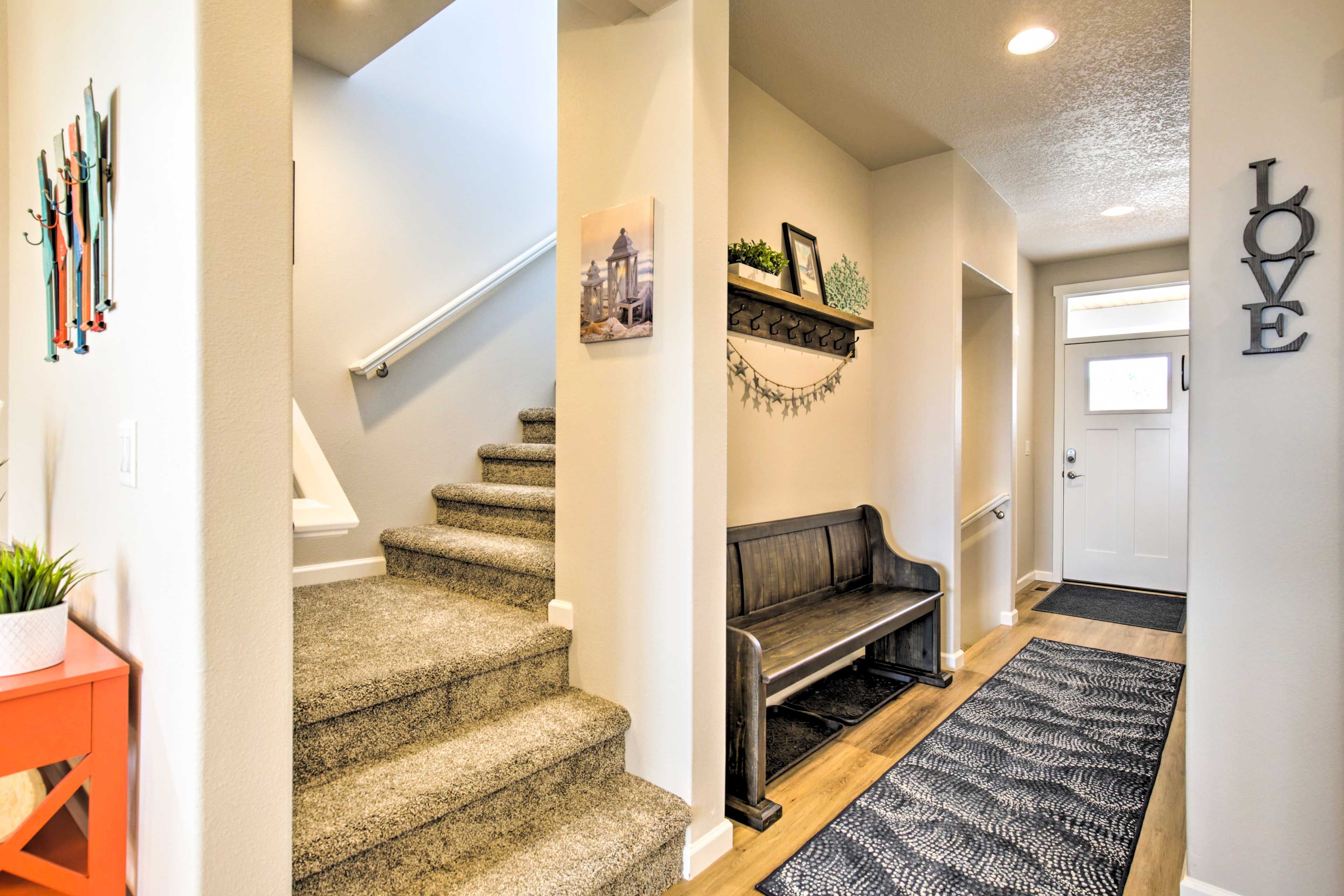 Internal Stairs | 3-Story Townhouse | USB Charging Ports in Bedrooms