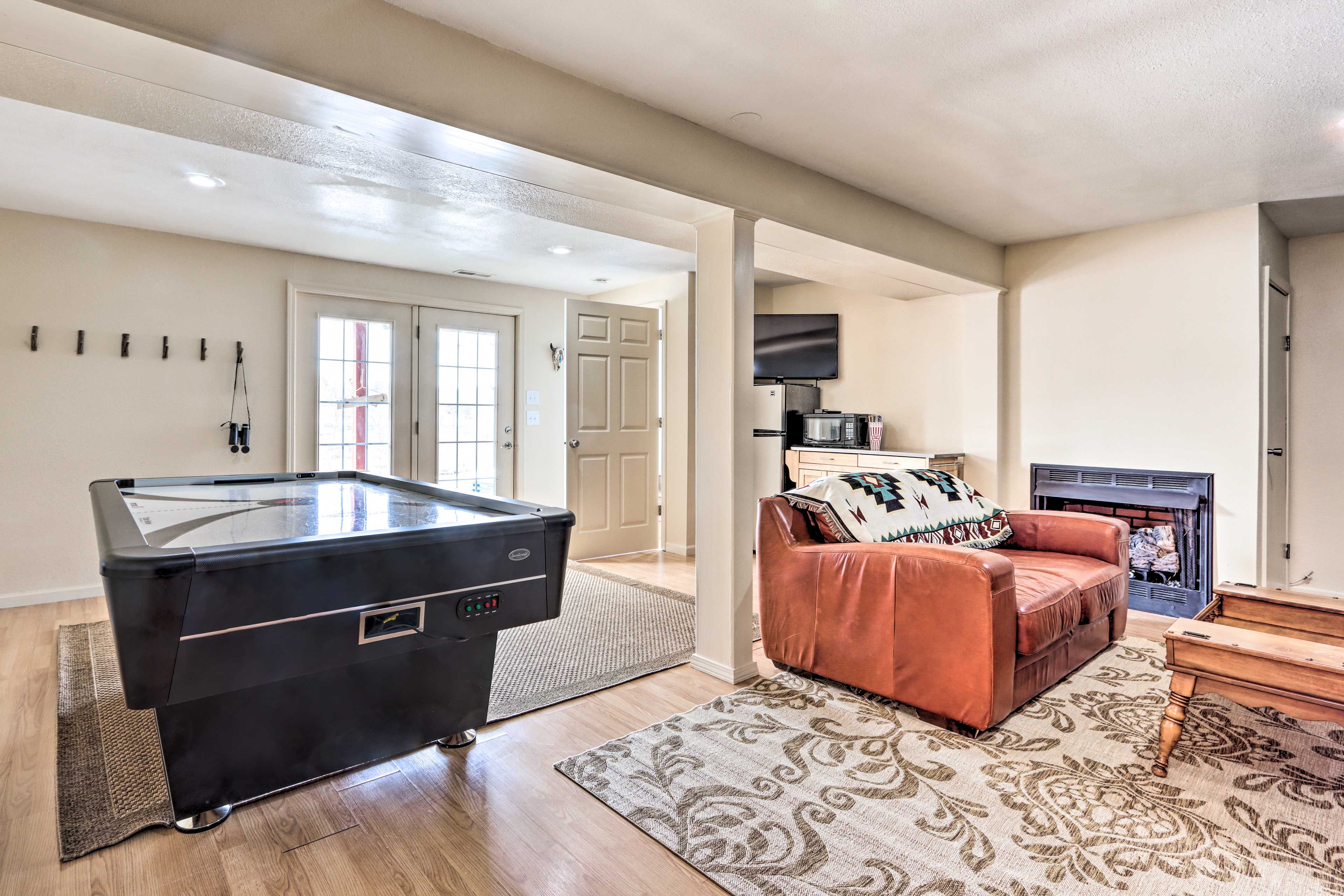 Game Room | Twin Sleeper Sofa | Electric Fireplace | Refrigerator | Microwave