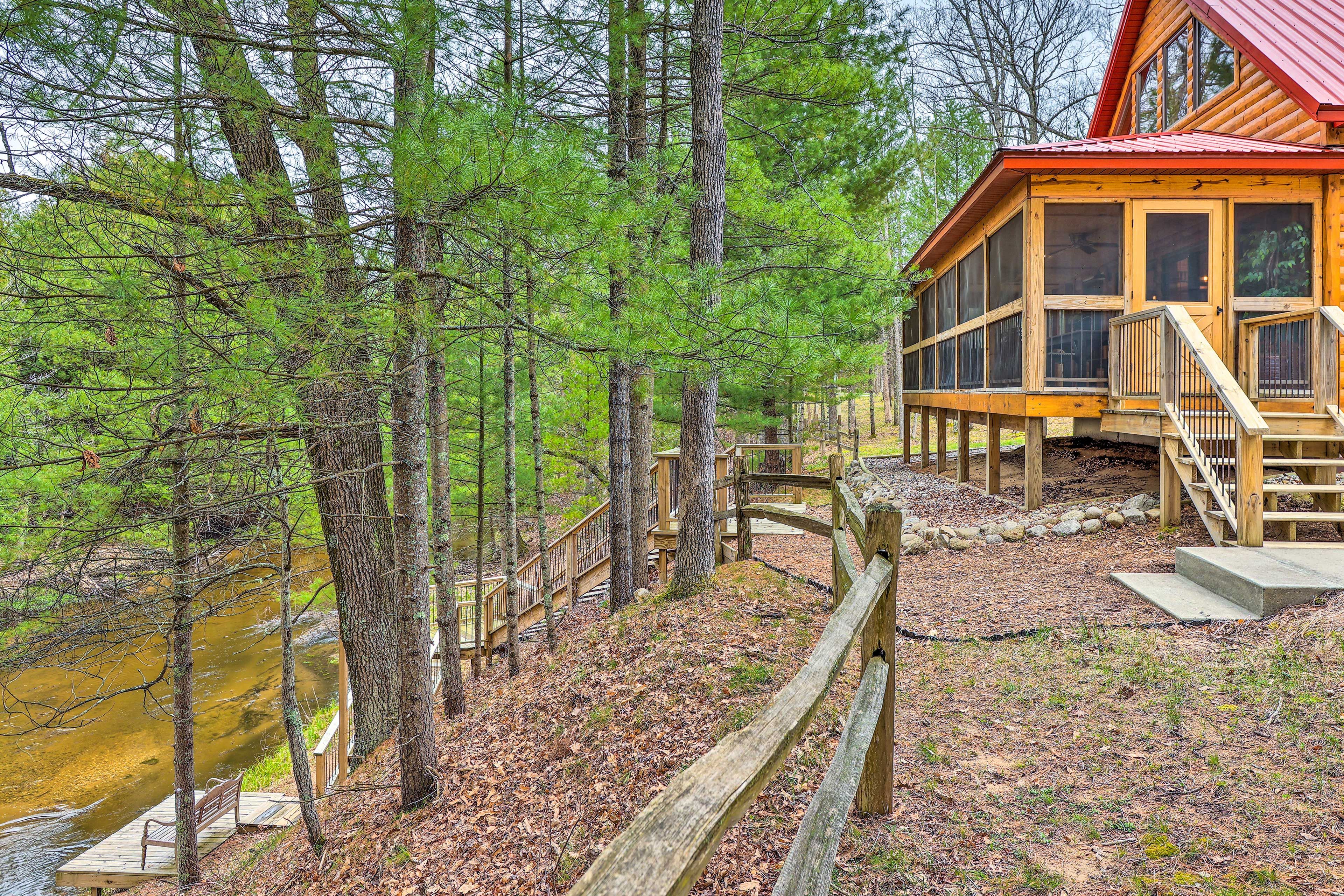 Property Exterior | Stairs to Riverfront Deck