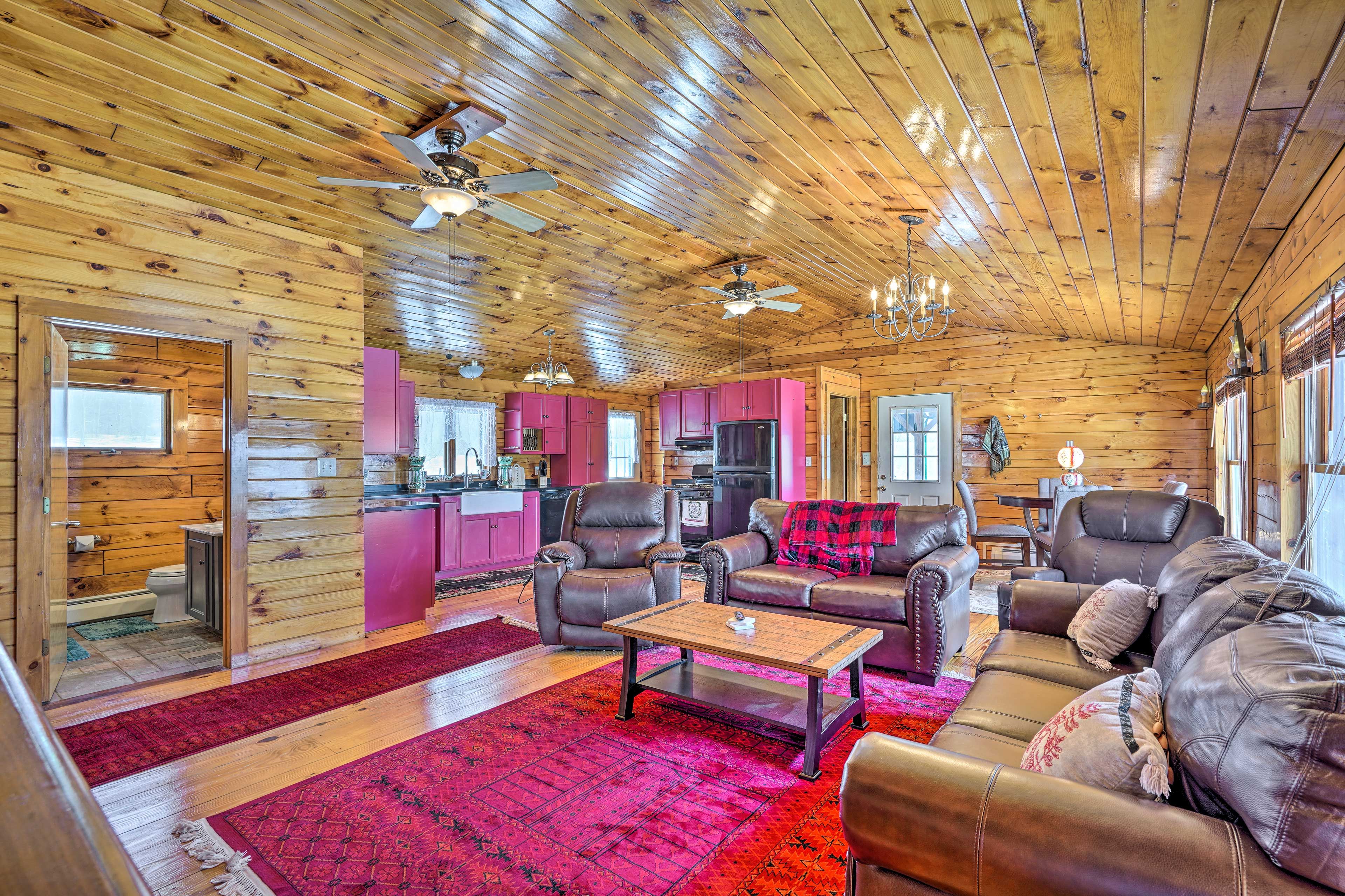 Bemus Point Vacation Rental | 2BR | 1BA | 900 Sq Ft | Steps Required