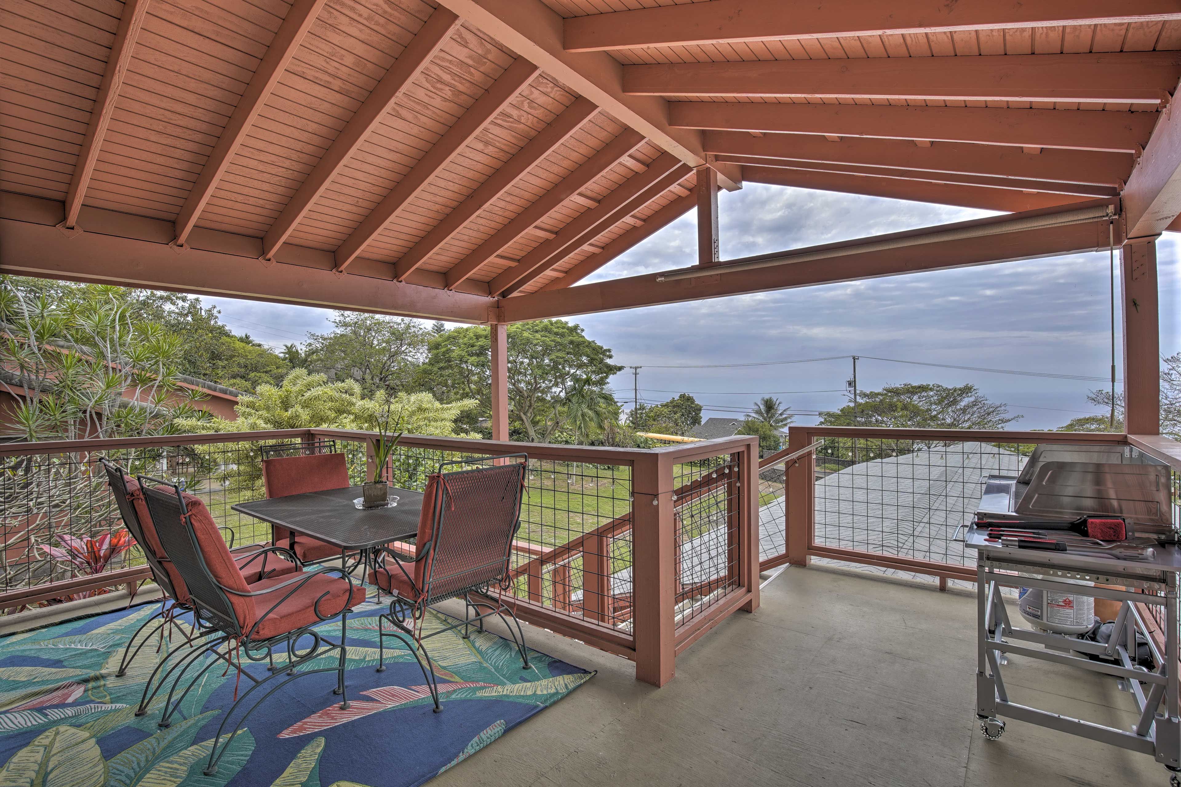 Shared Deck & Patio | Gas Grill | Outdoor Dining | Ocean Views