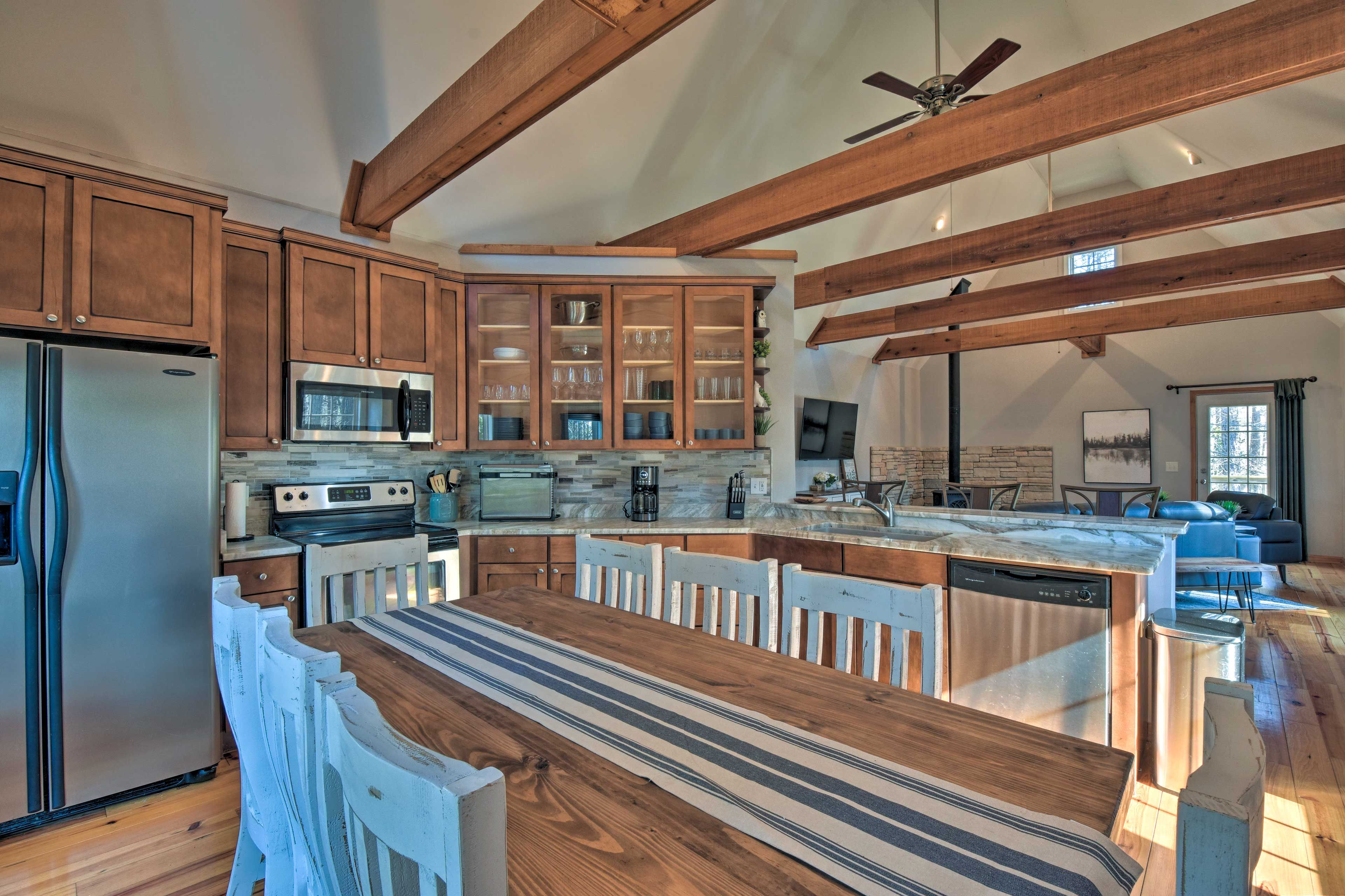 Kitchen | Dining Area | Trash Bags + Paper Towels | Toaster Oven