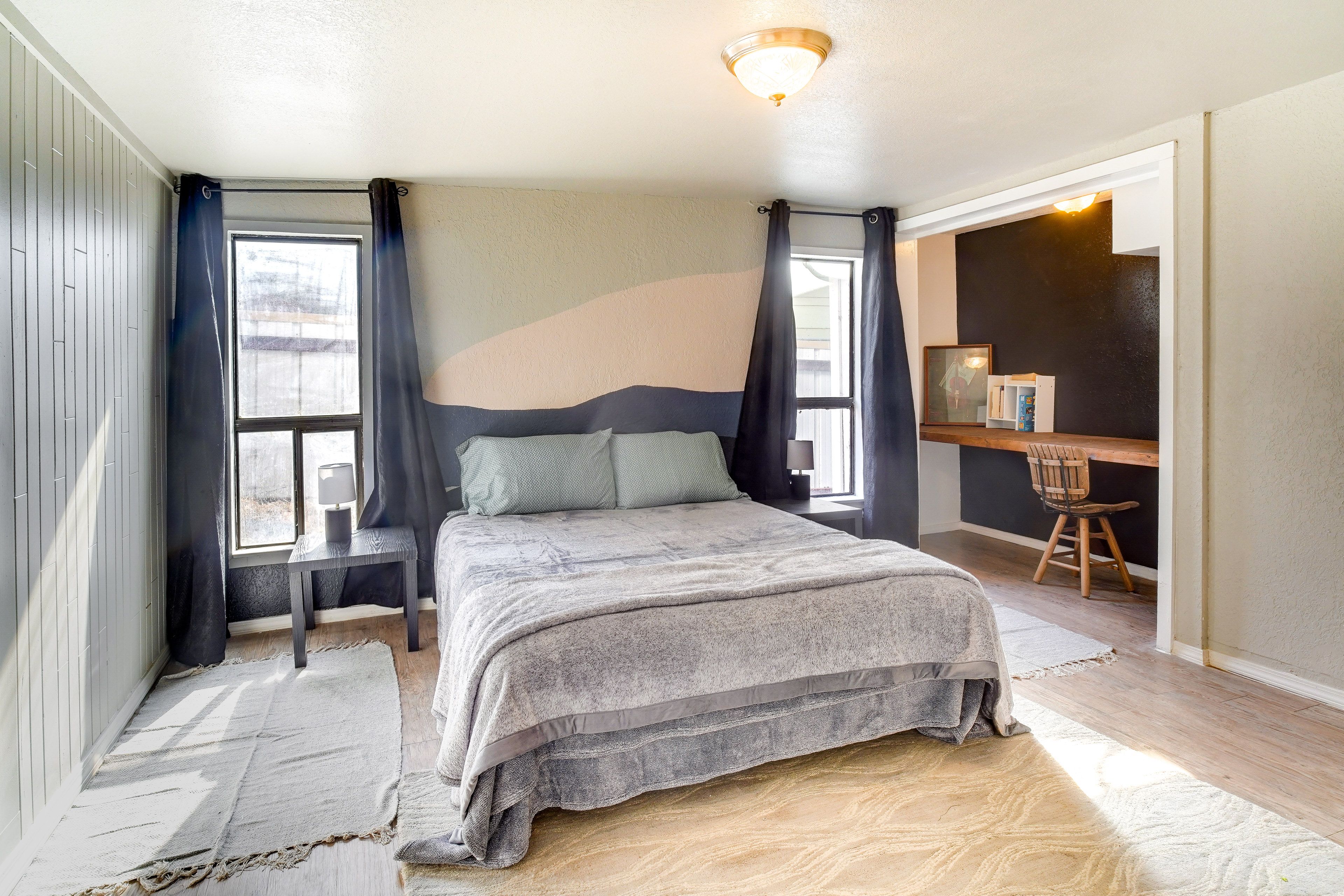Bedroom 1 | Lower Level | Queen Bed | Laptop Workspace
