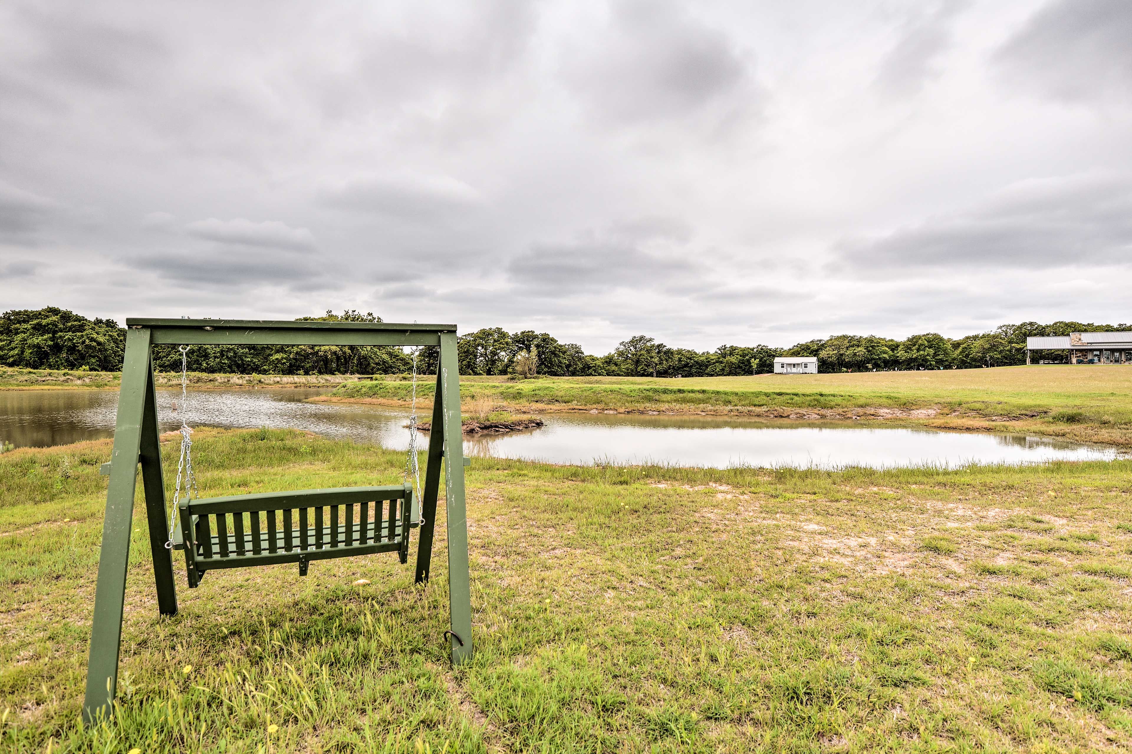 Cabin Studio Exterior | Catch/Release Pond On-Site