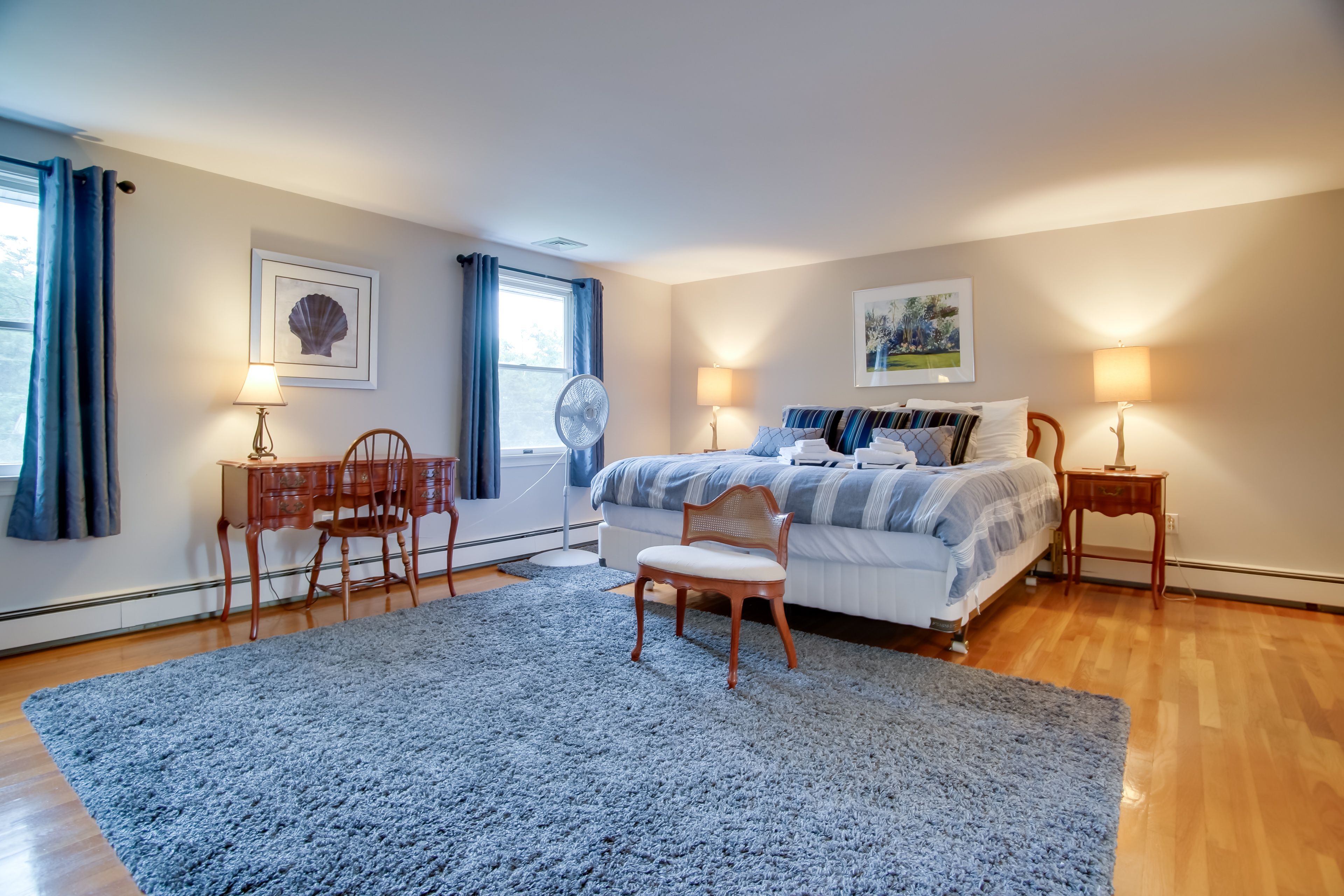 Bedroom 1 | California King Bed | Linens Provided | Writing Desk | 2nd Floor