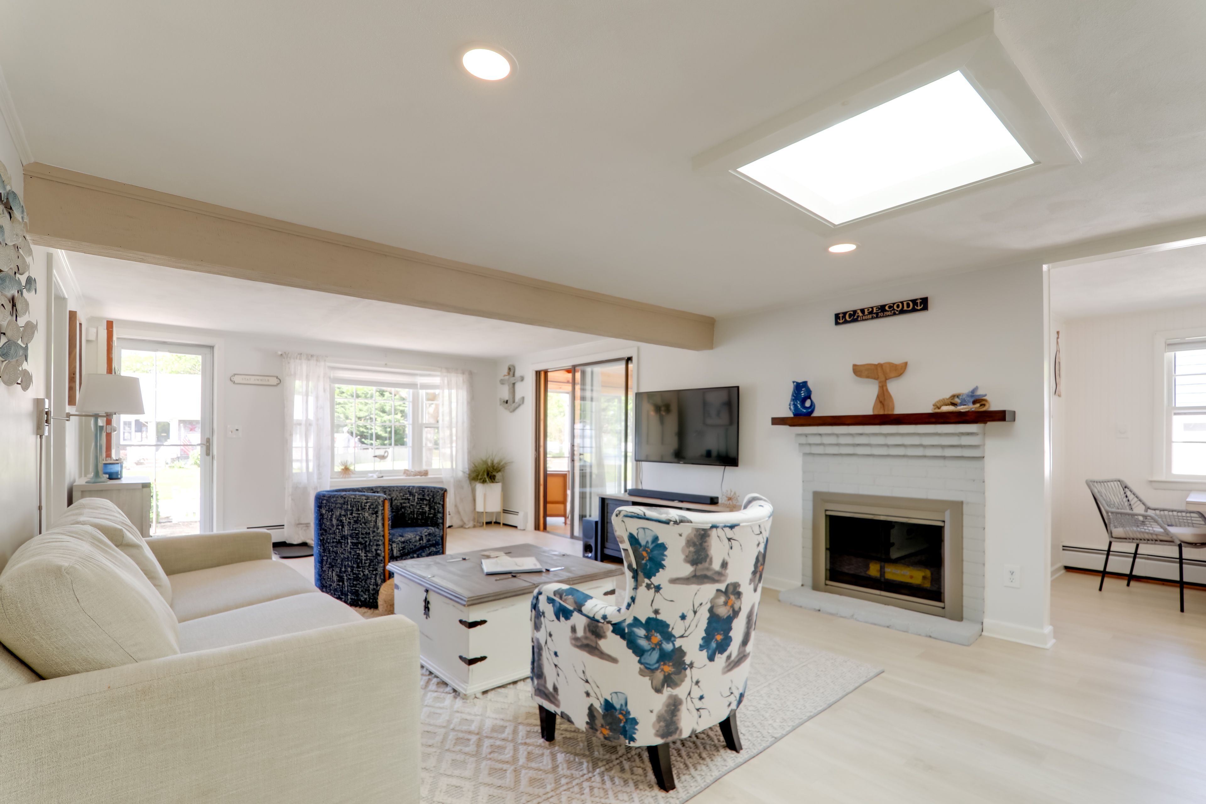 Living Room | Sleeper Sofa | Windowed A/C Units | Gas Fireplace | Smart TV