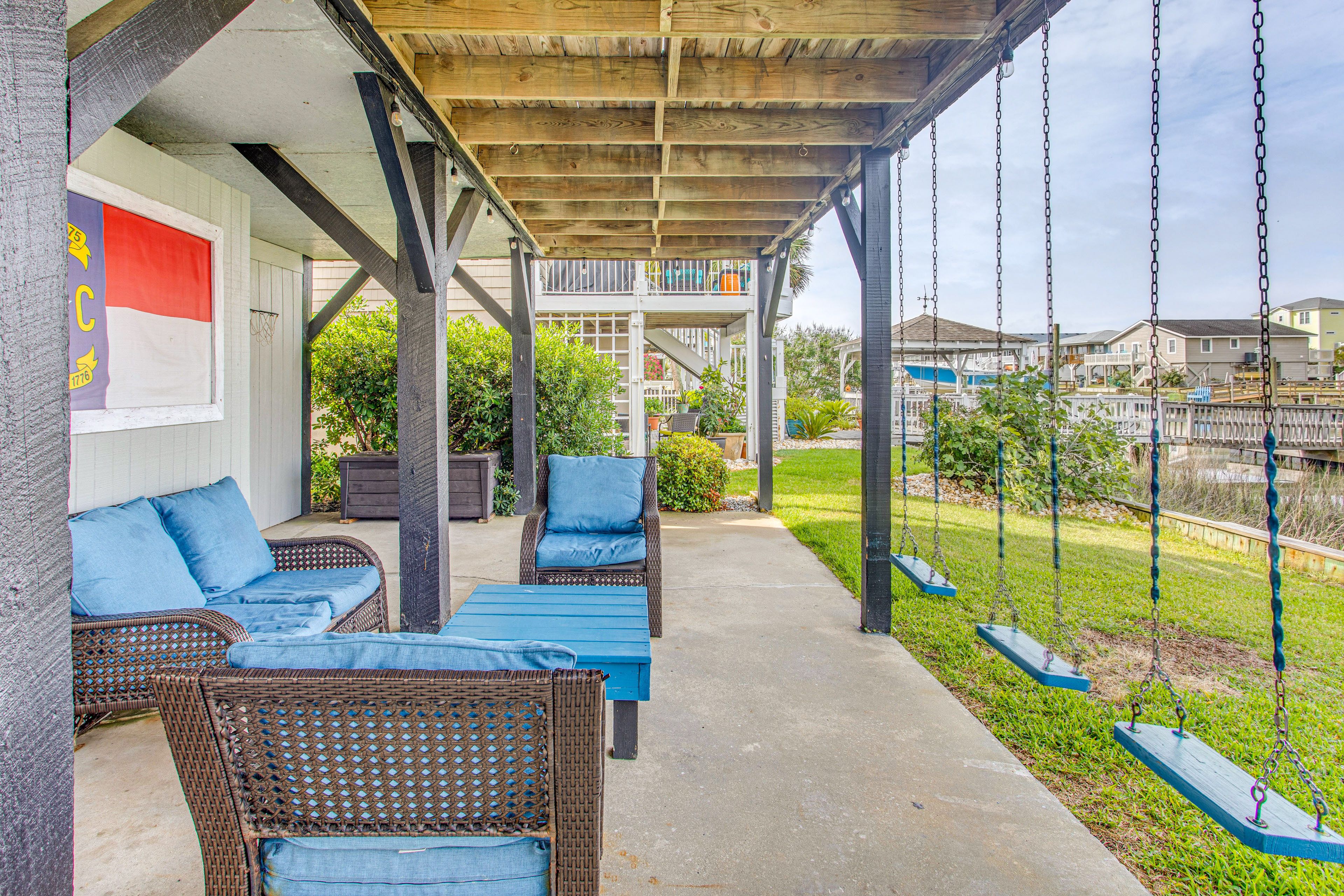 Covered Patio | Swings | Hammock | Lounge Area | Dock w/ Boat Slip