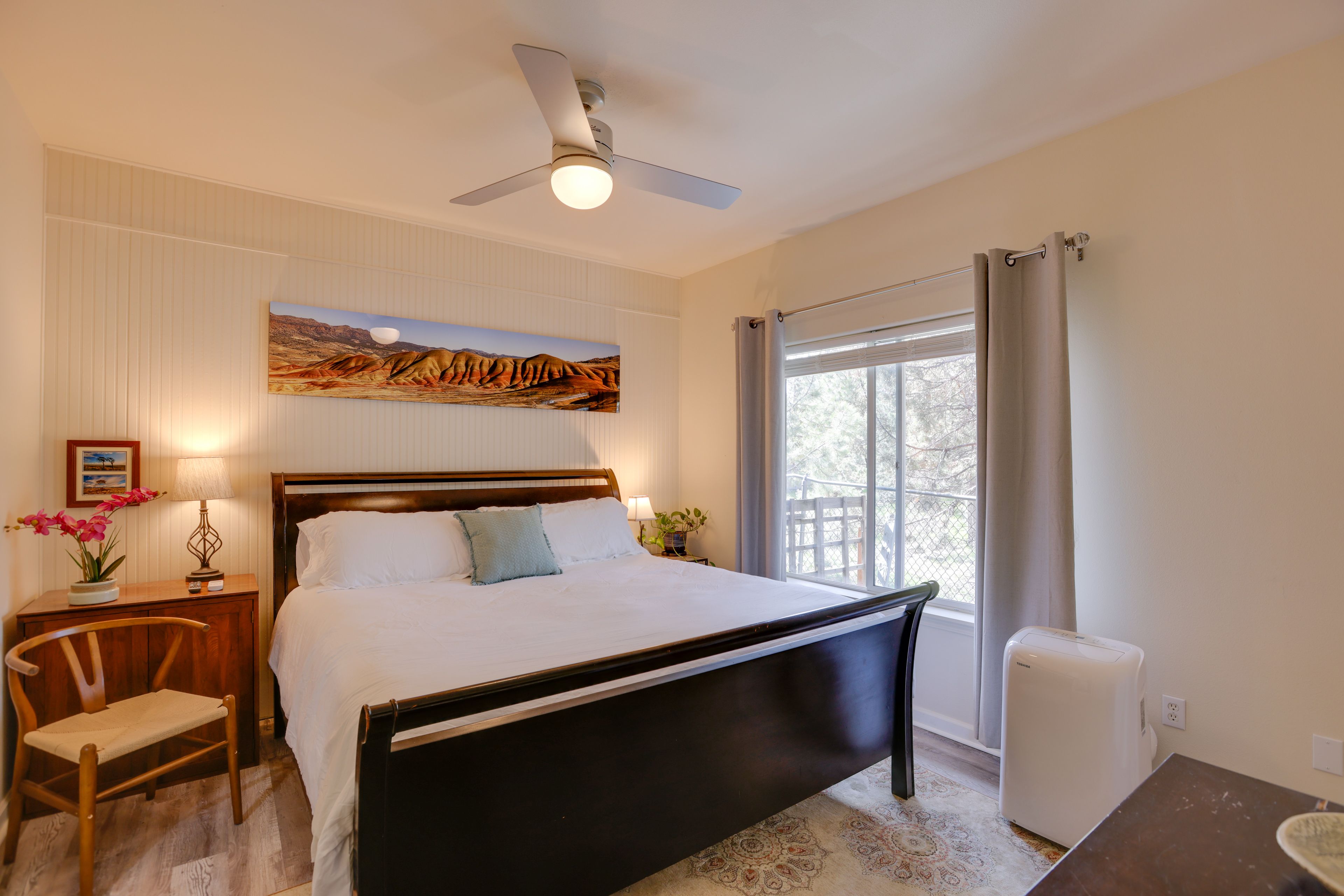 Bedroom 1 | King Bed |  Portable A/C Unit