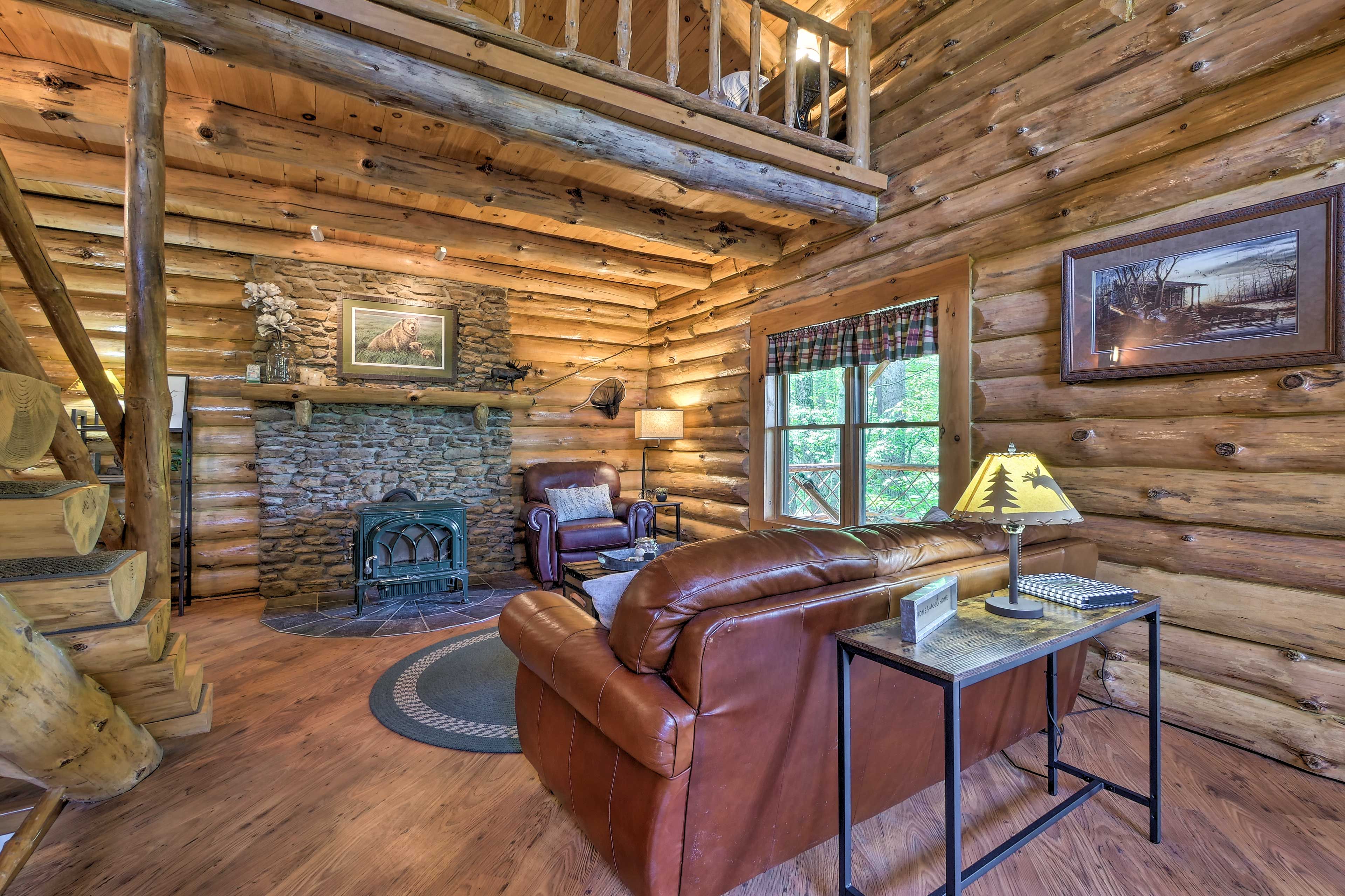 Living Room | Wood-Burning Stove (Decorative Only) | Limited WiFi