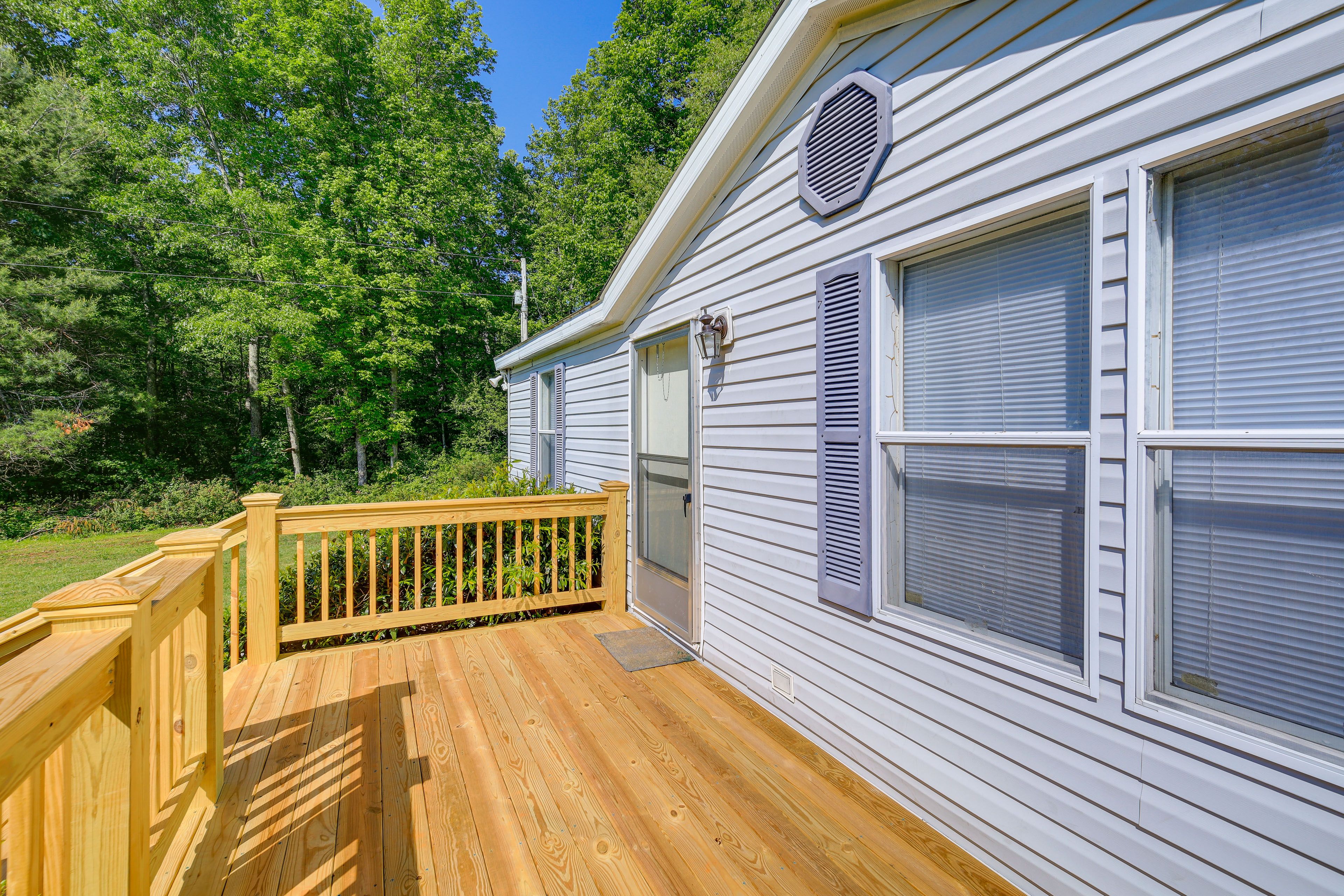 Front Deck | Entryway | Walking Trail On-Site