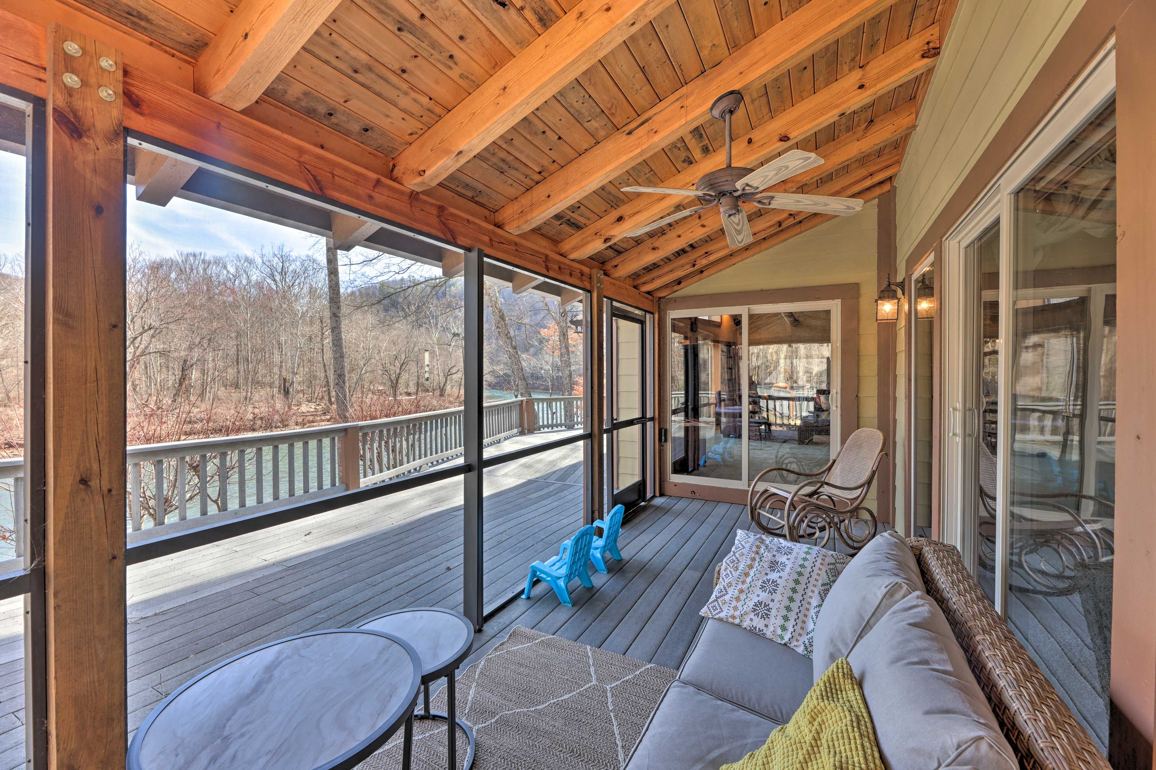 Enclosed Patio | Riverfront Views