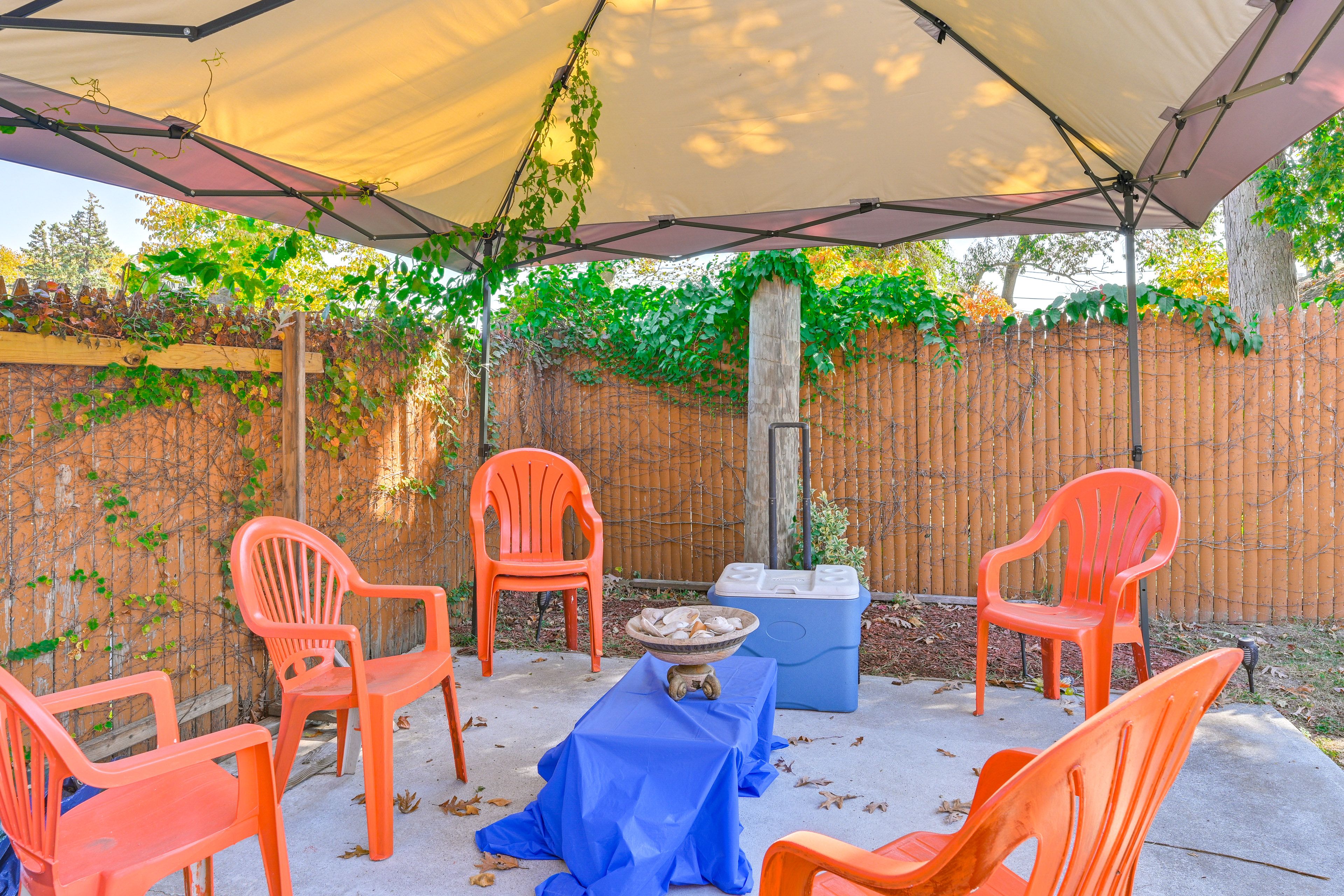 Covered Seating Area | Cooler