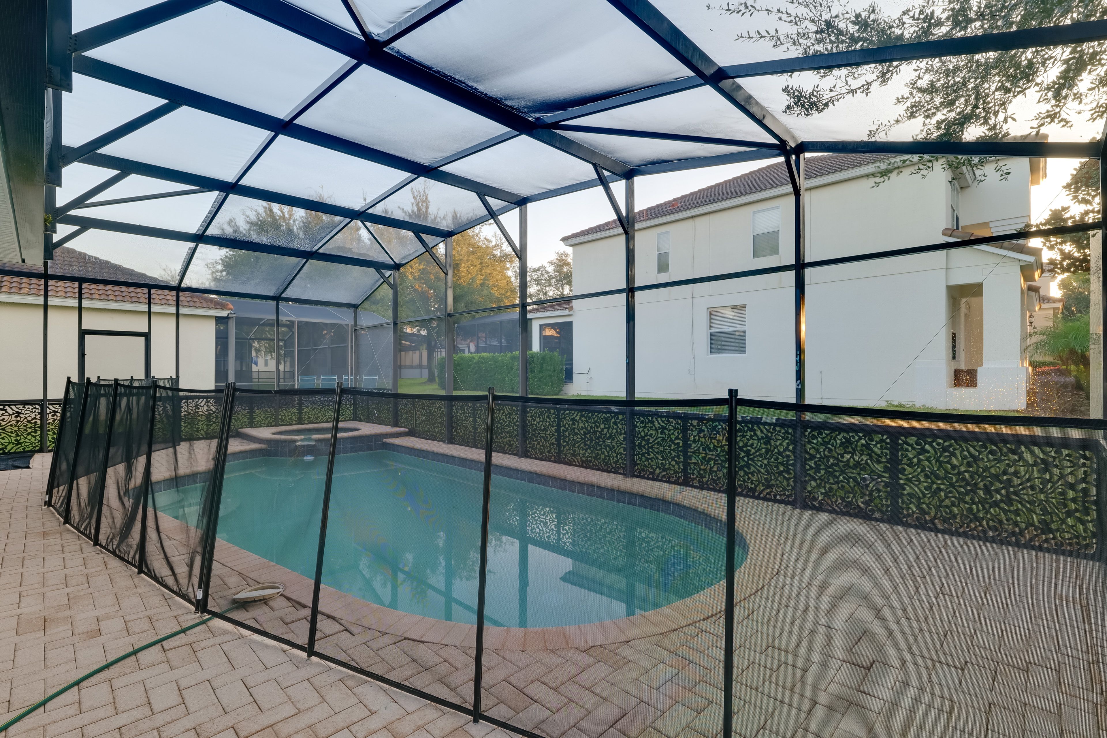 Screened Lanai | Private Pool & Spa w/ Fence | Gas Grill