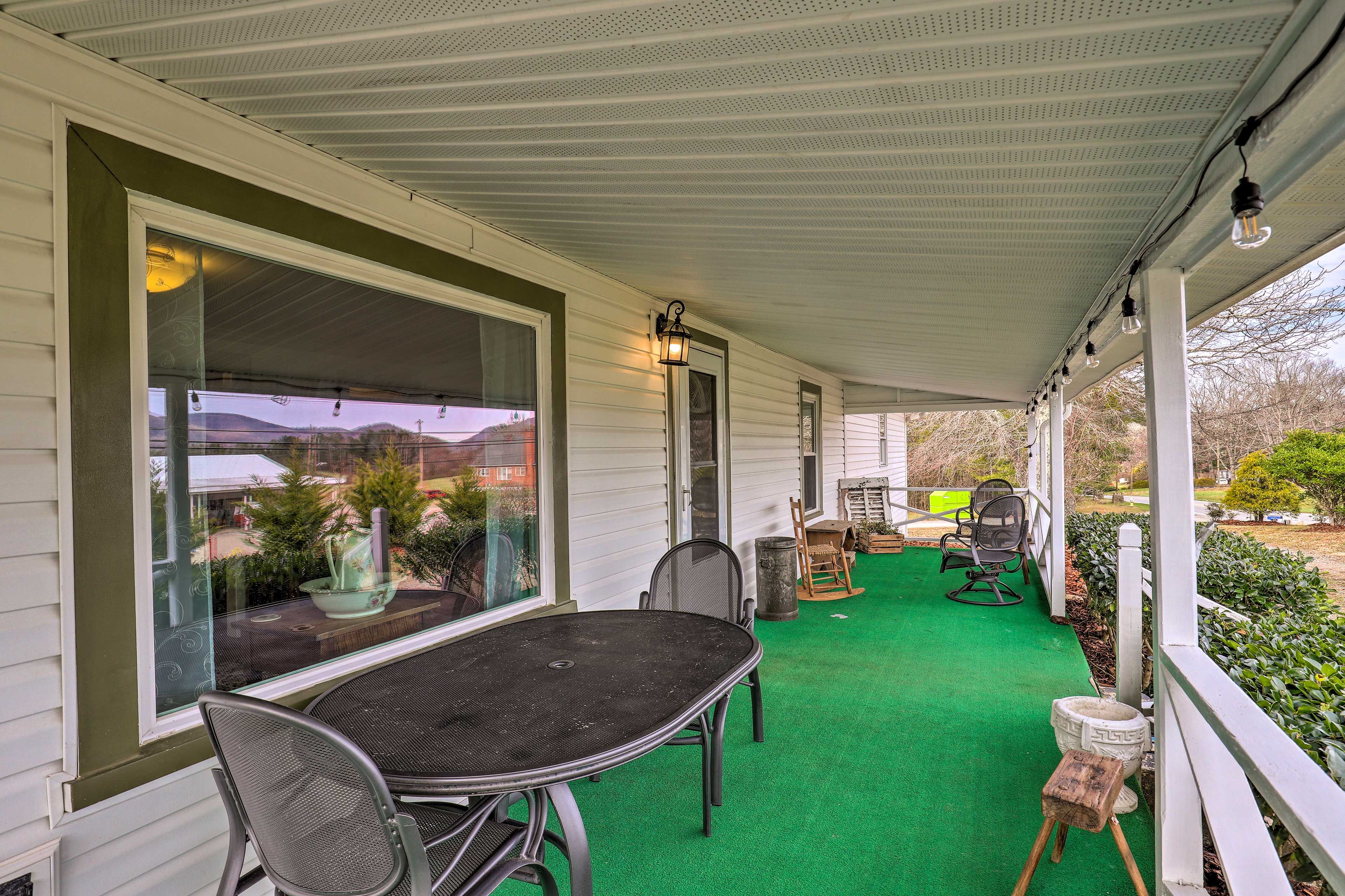 Front Covered Porch | Bistro Lights