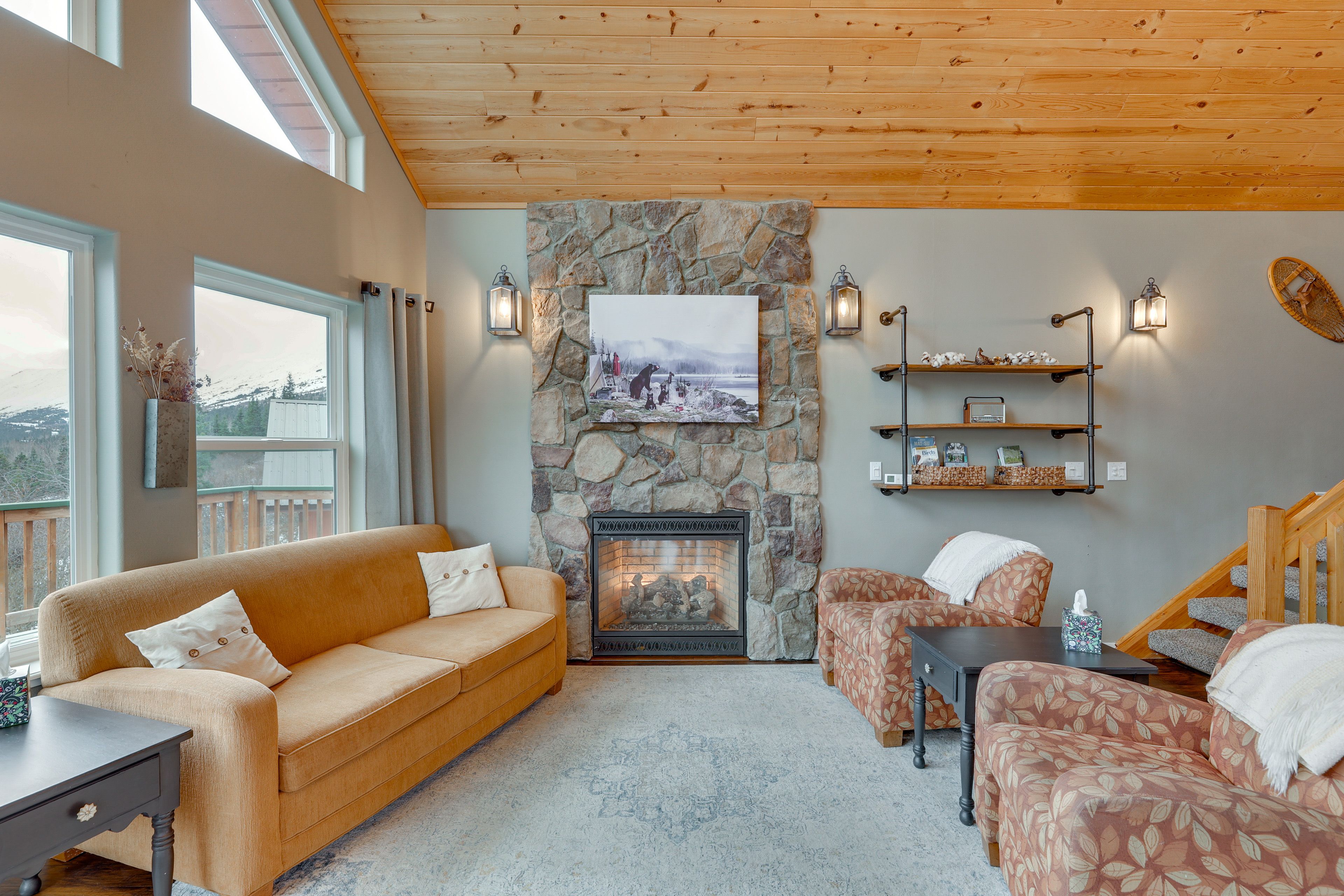 Great Room | 1st Floor | Electric Fireplace | Free WiFi