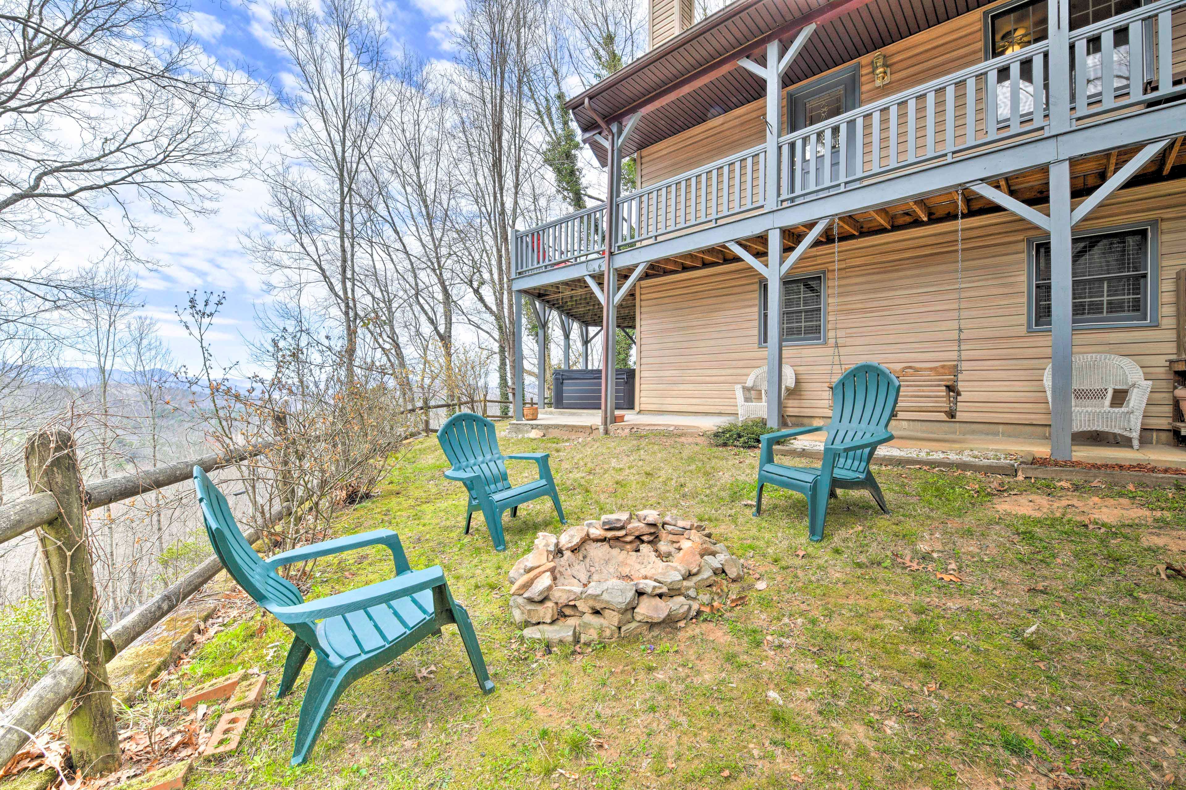 Bryson City Vacation Rental | 2BR | 2BA | 2,700 Sq Ft | Stairs to Access