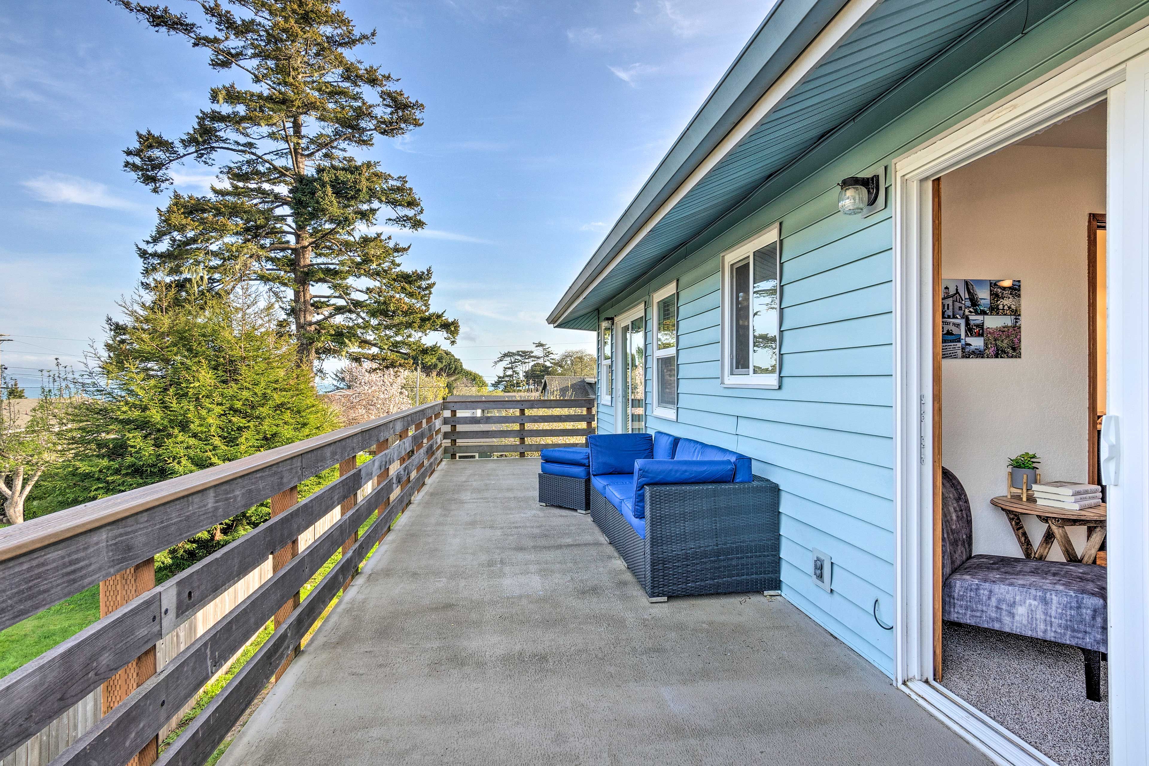 Balcony | 2-Story House | Stairs Required for Full Interior & Backyard Access
