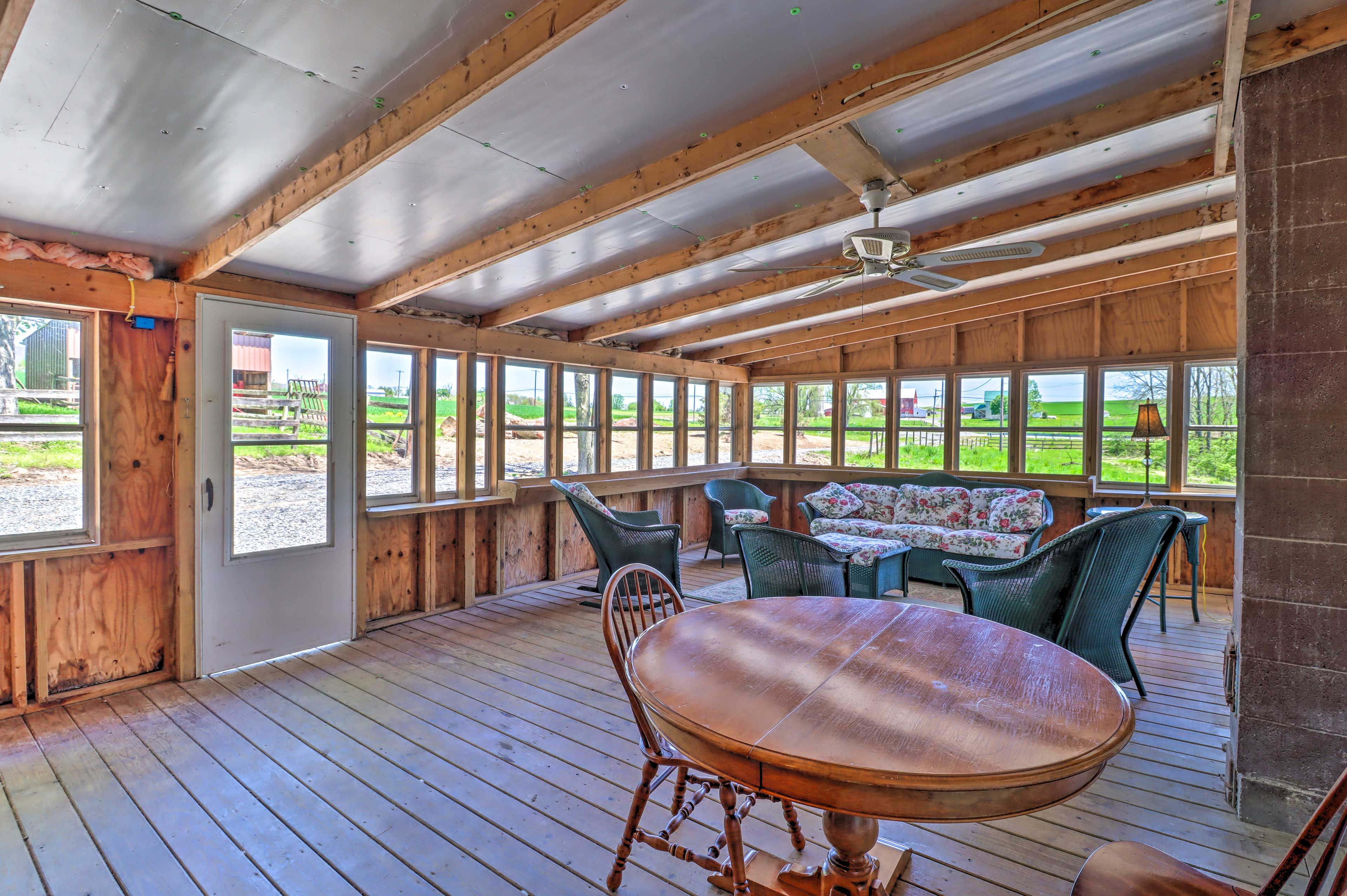 Enclosed Patio | Dining & Lounge Areas