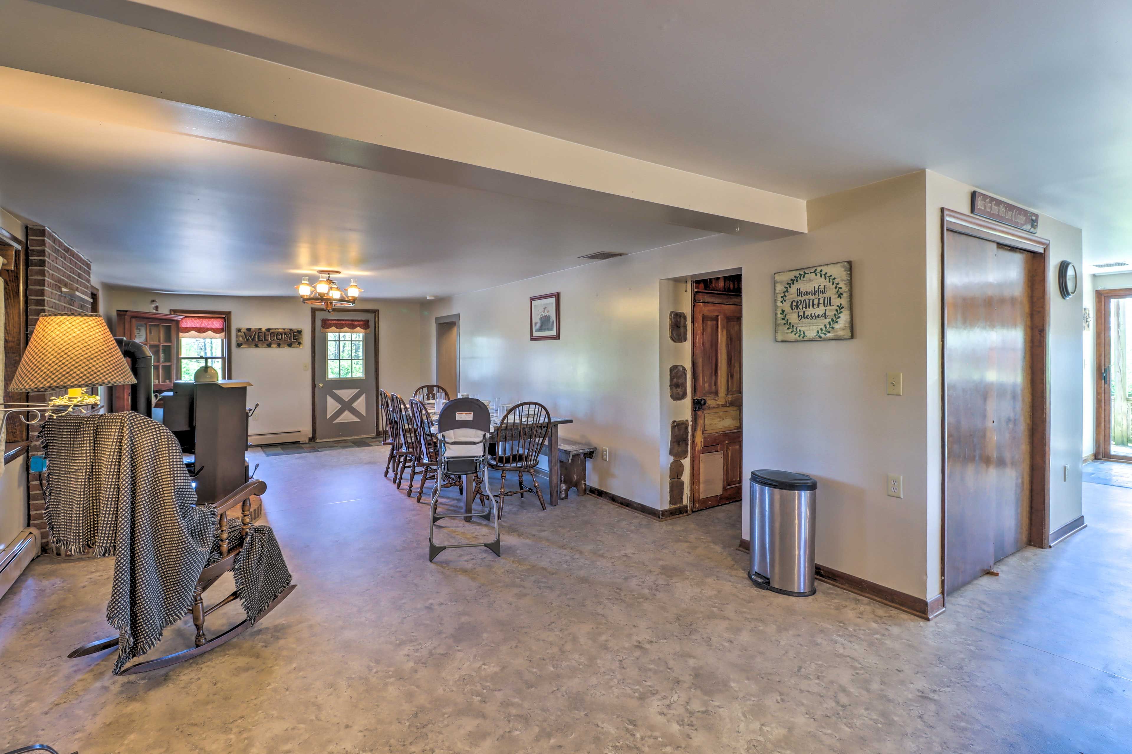 Dining Area | 1st Floor | Dishes & Flatware | High Chair | Wood-Burning Stove