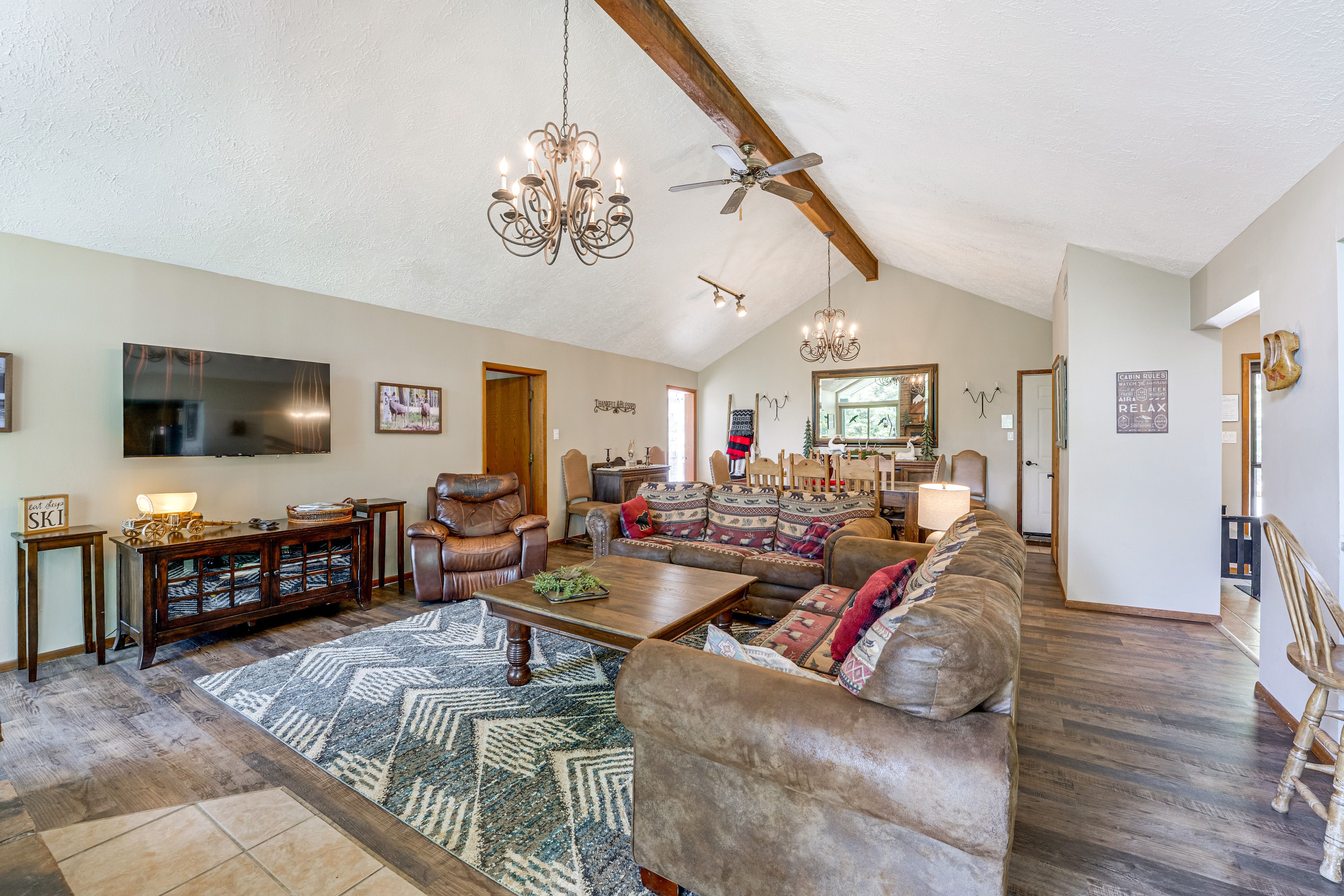 Living Room | Wood-Burning Fireplace | Wood Provided | Central Heat | Smart TV