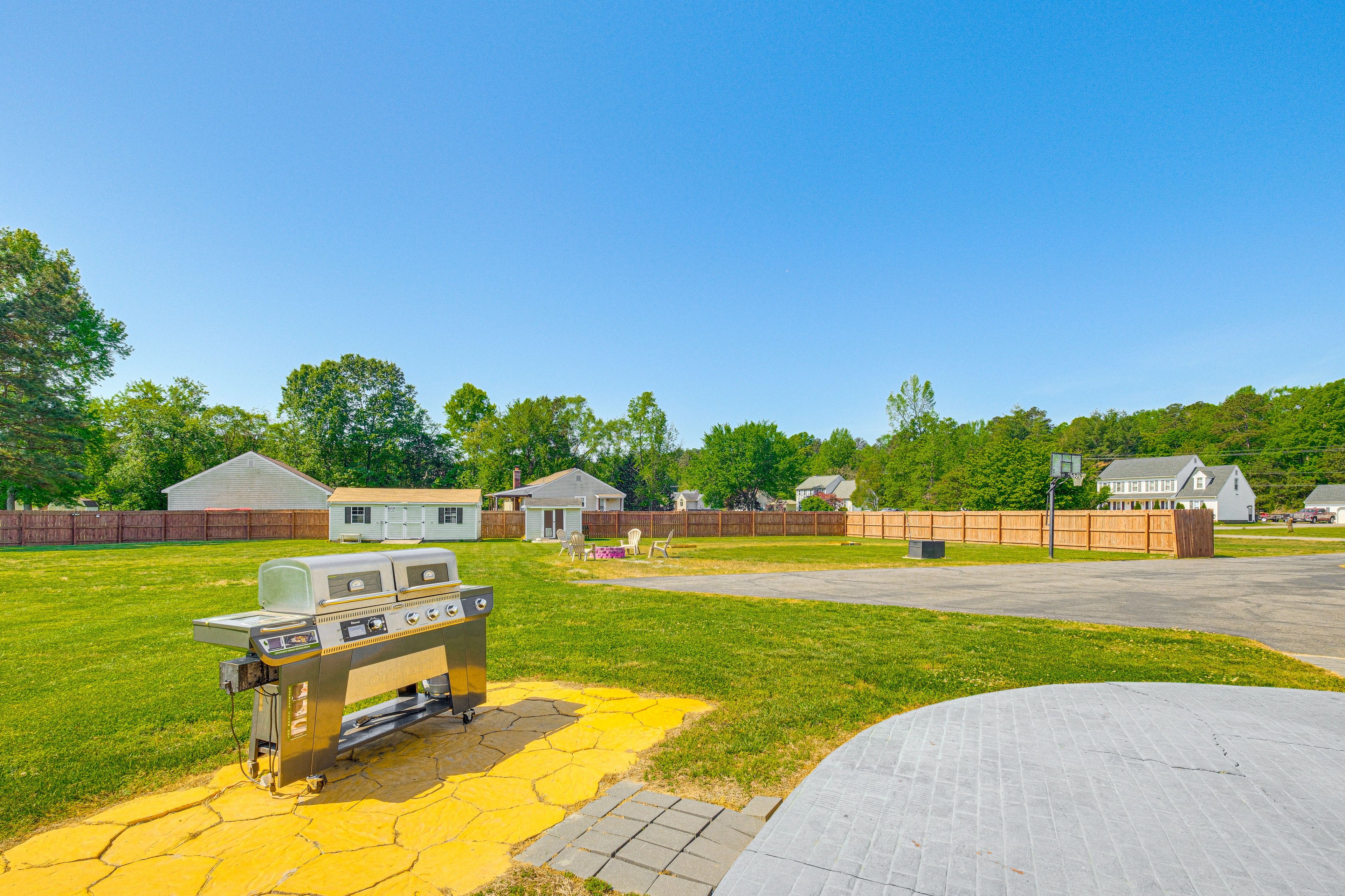Exterior | Private Fenced Yard | Fire Pit | Gas Grill