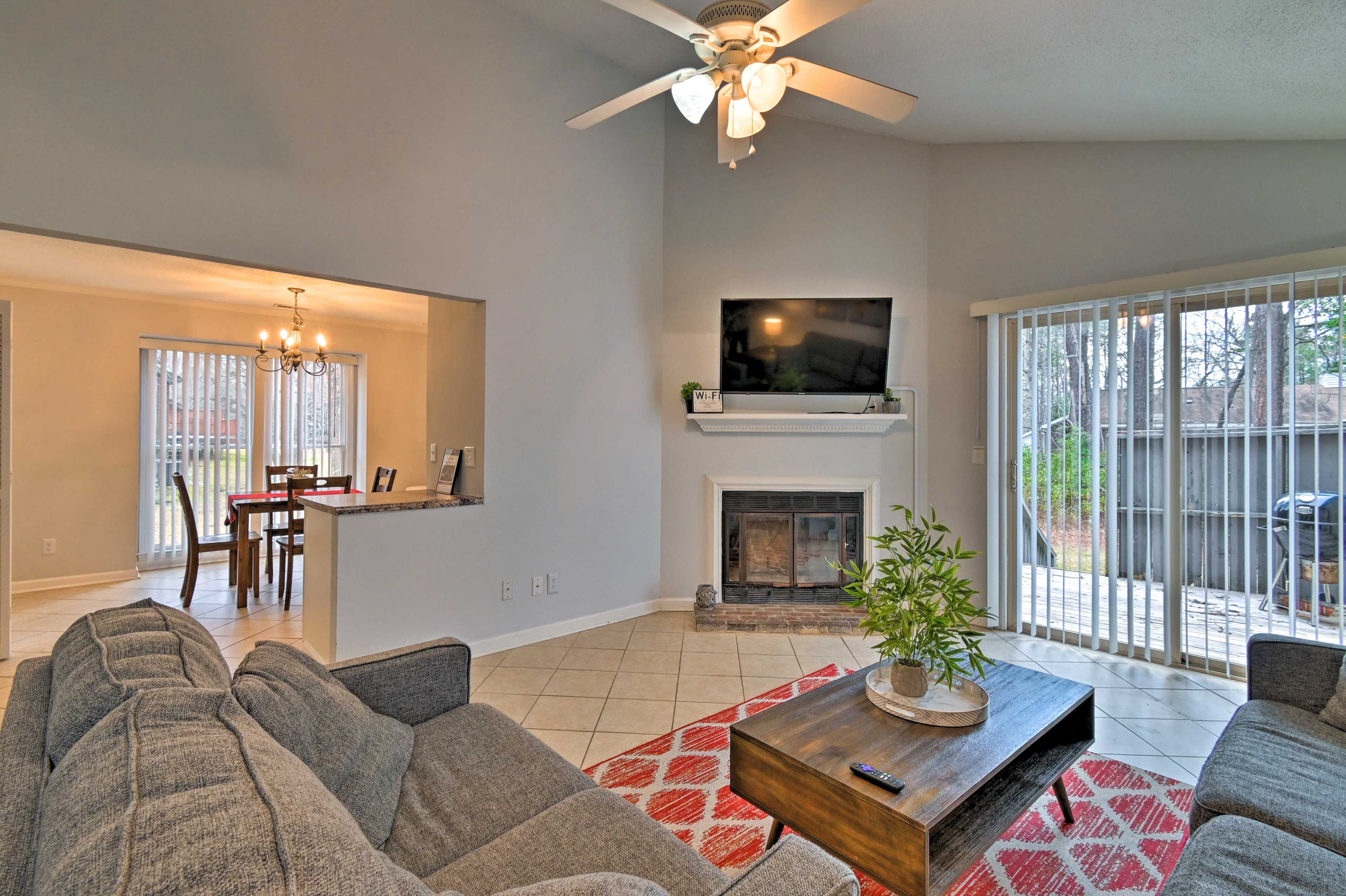 Living Room | Wood-Burning Fireplace