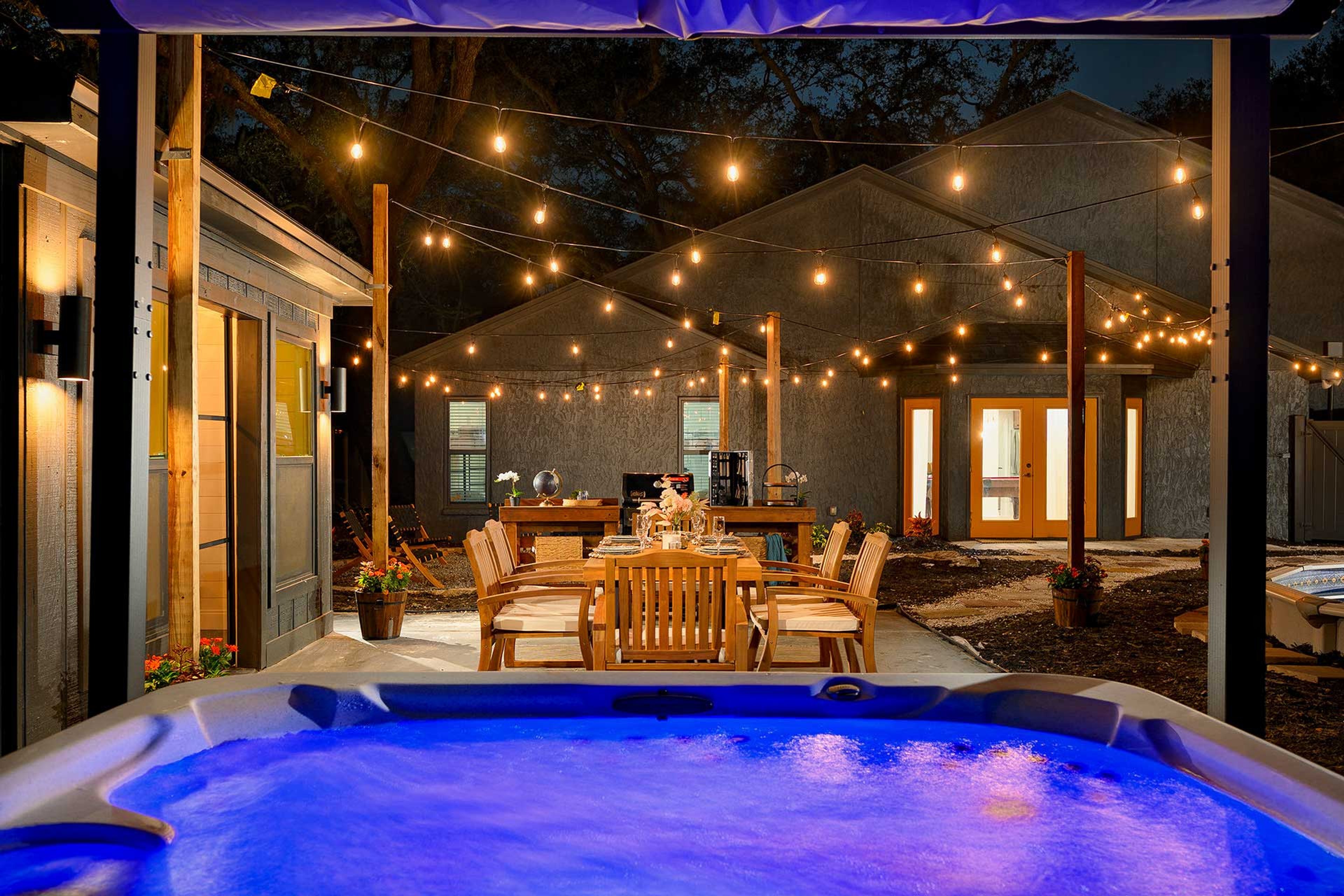 Private Exterior | Hot Tub | Dining Area | Pool | Fire Pit
