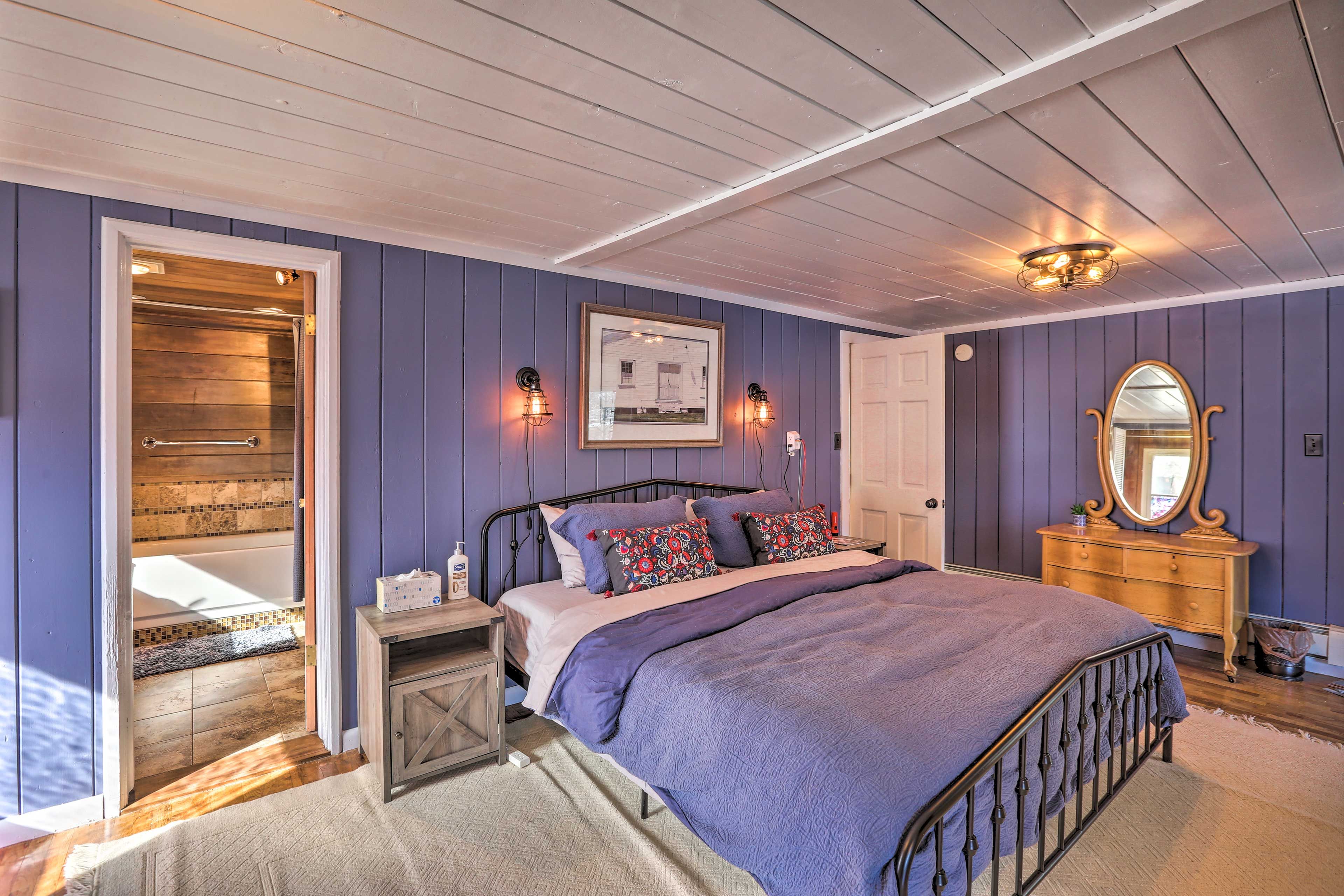 Bedroom 1 | King Bed | Linens Provided | 2nd Floor | Stairs to Access