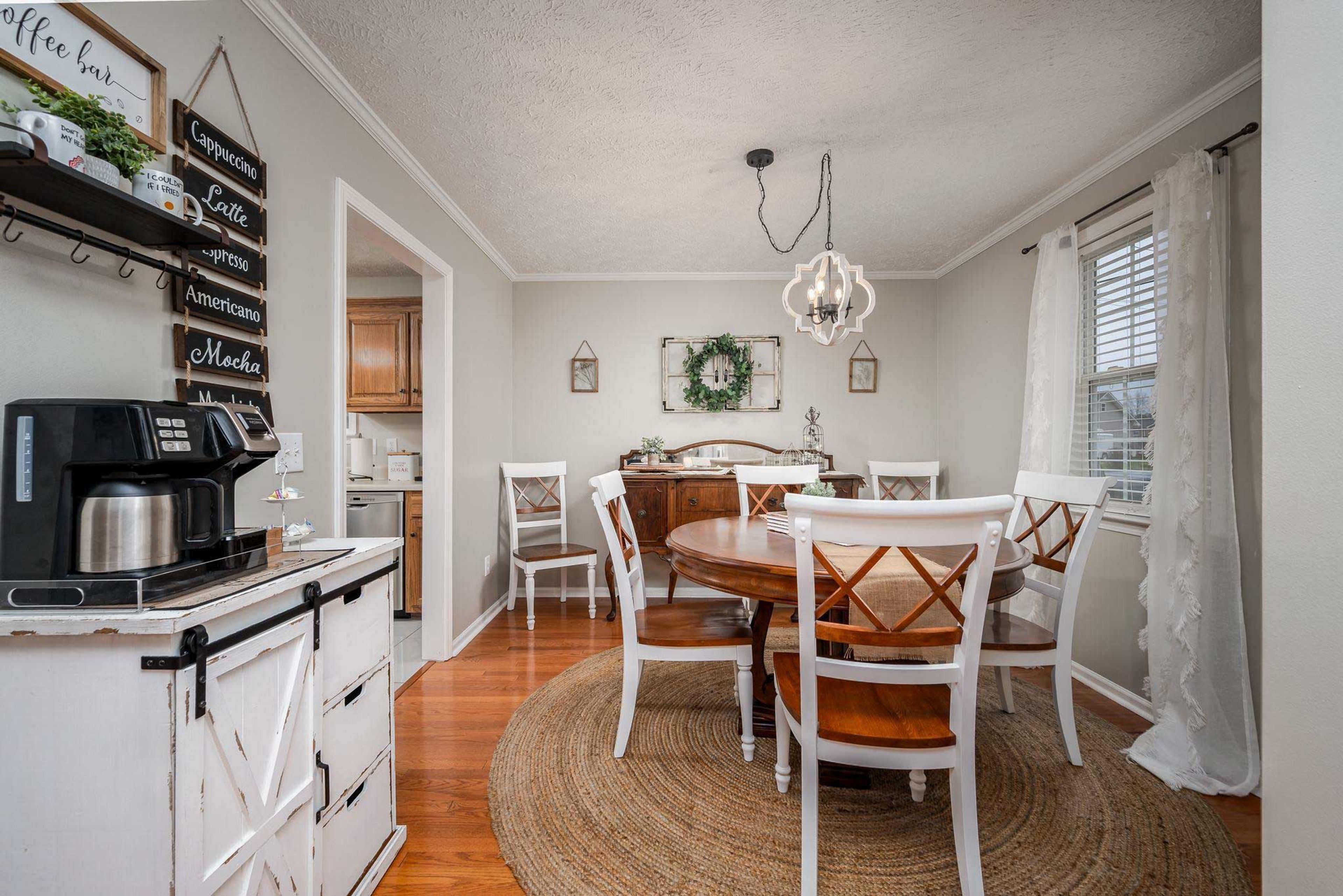 Dining Area | Coffee Bar | Main Level