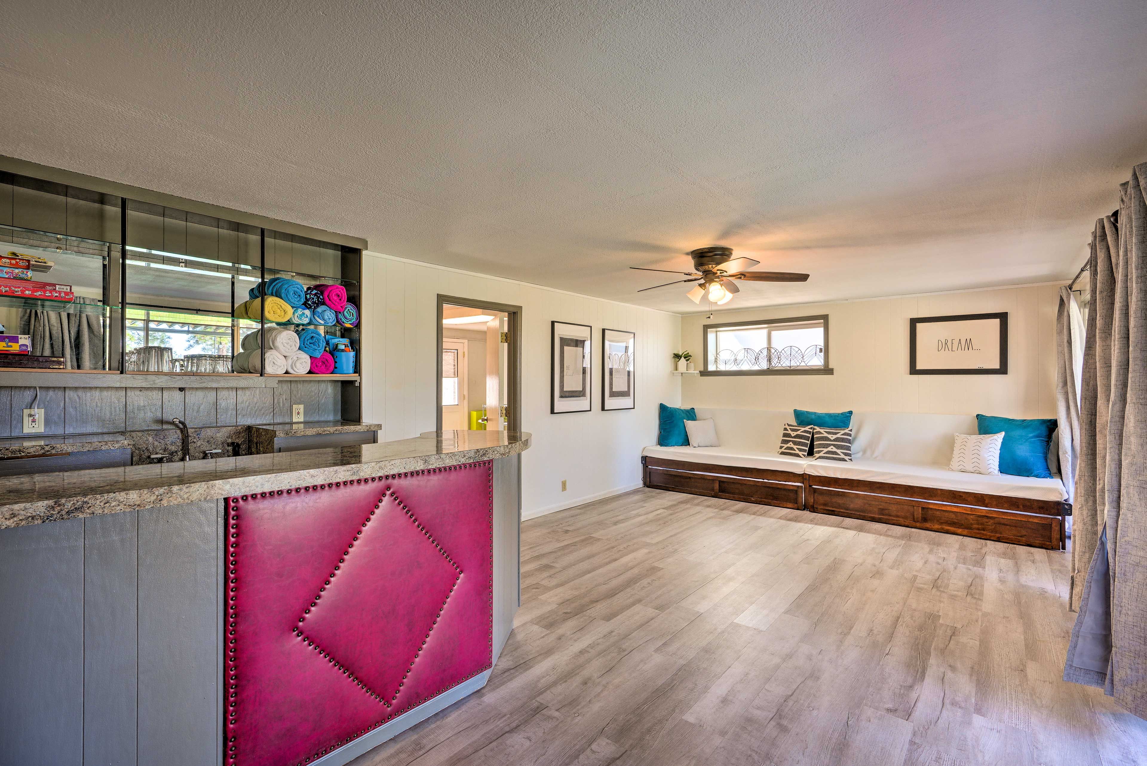Common Area | Couch w/ 2 Twin Trundles | Wet Bar | 1st Floor