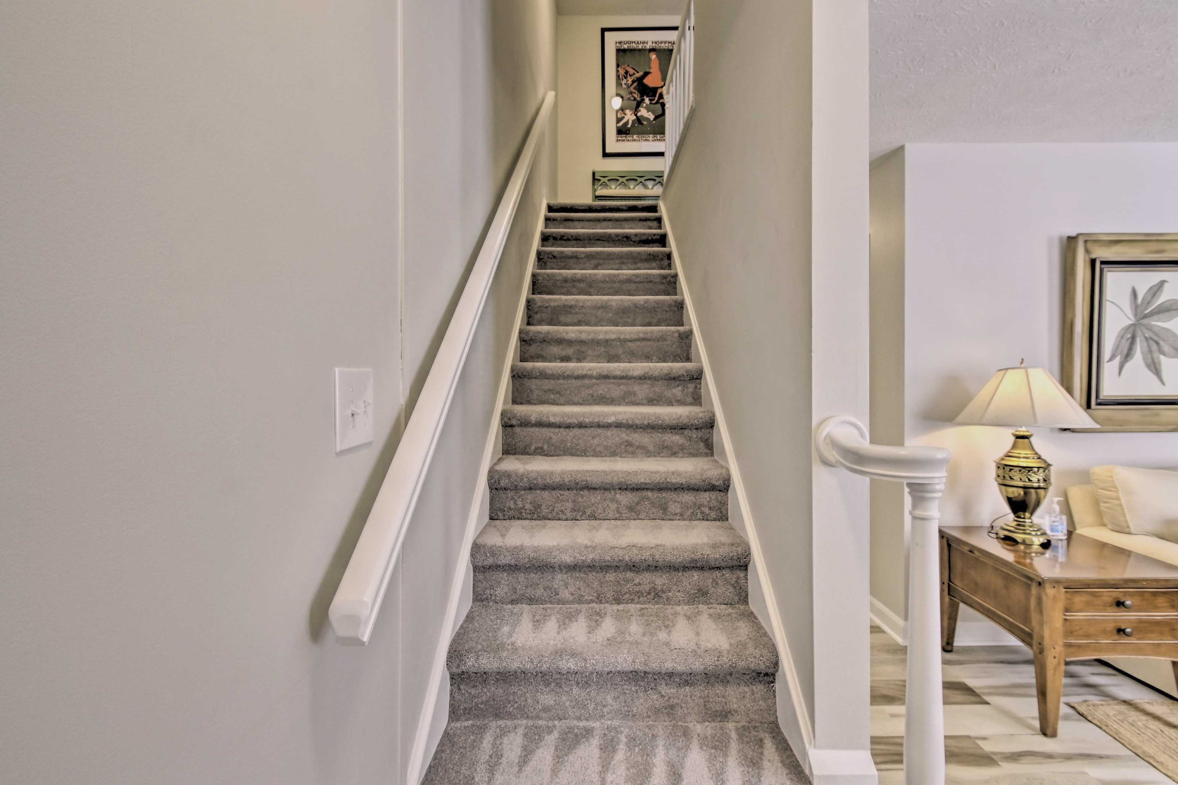 Hallway | Stairs Required to Access Both Bedrooms