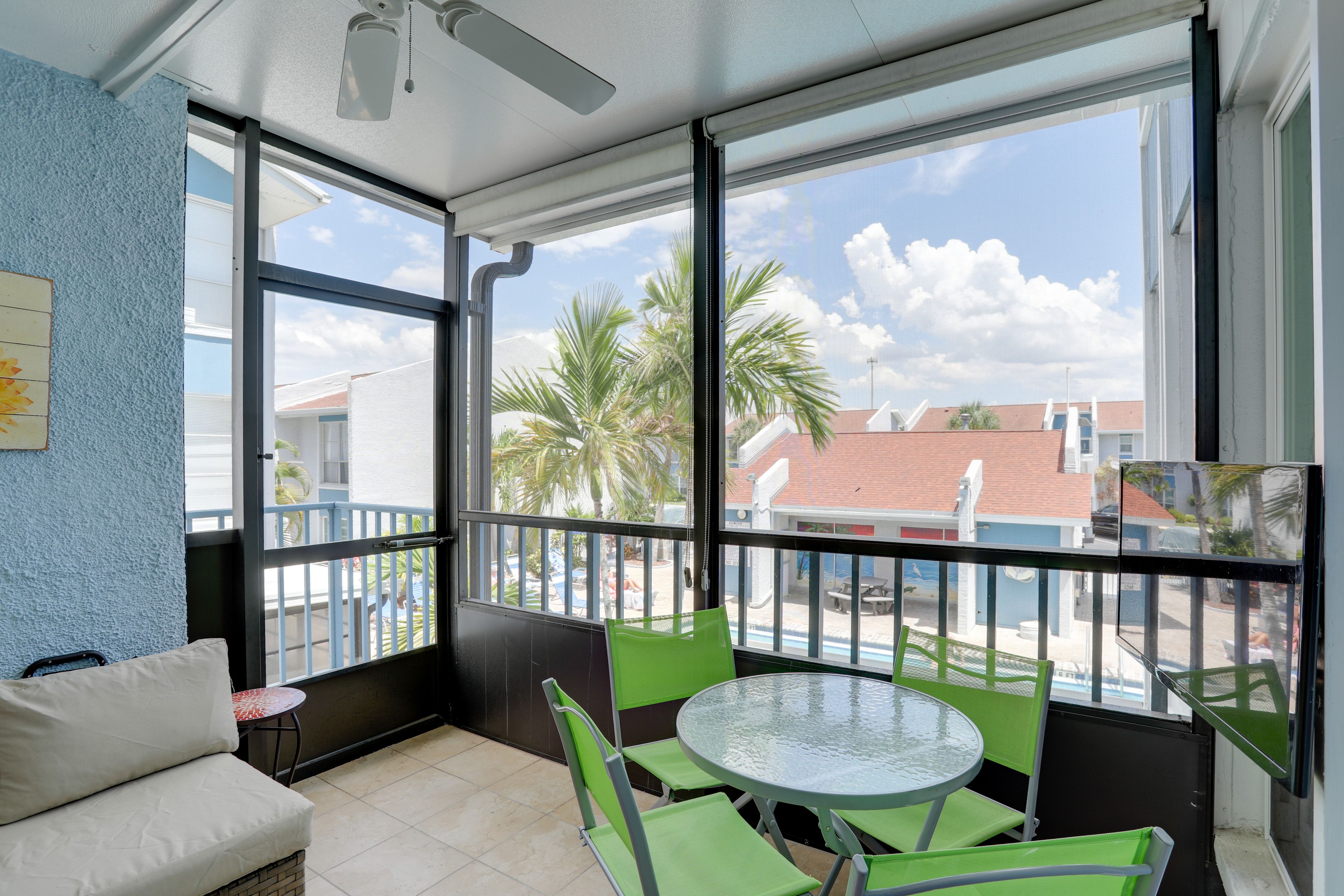 Screened Balcony | Poolside Location