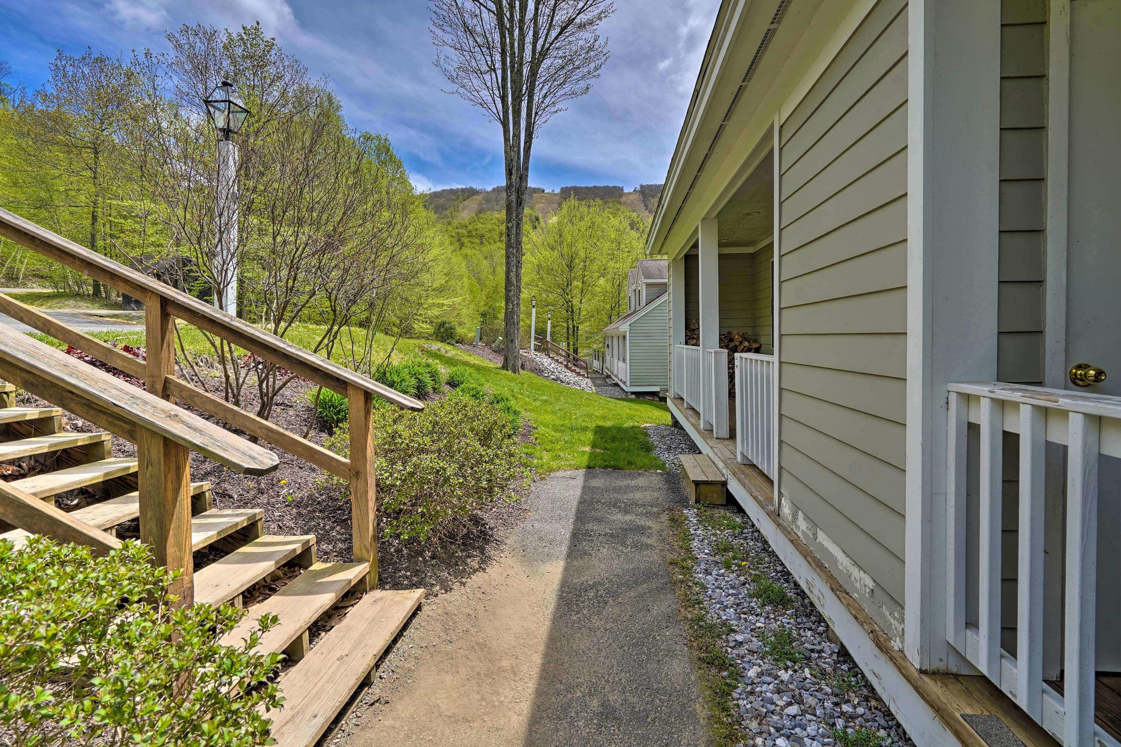 Townhome Exterior | Stairs Required