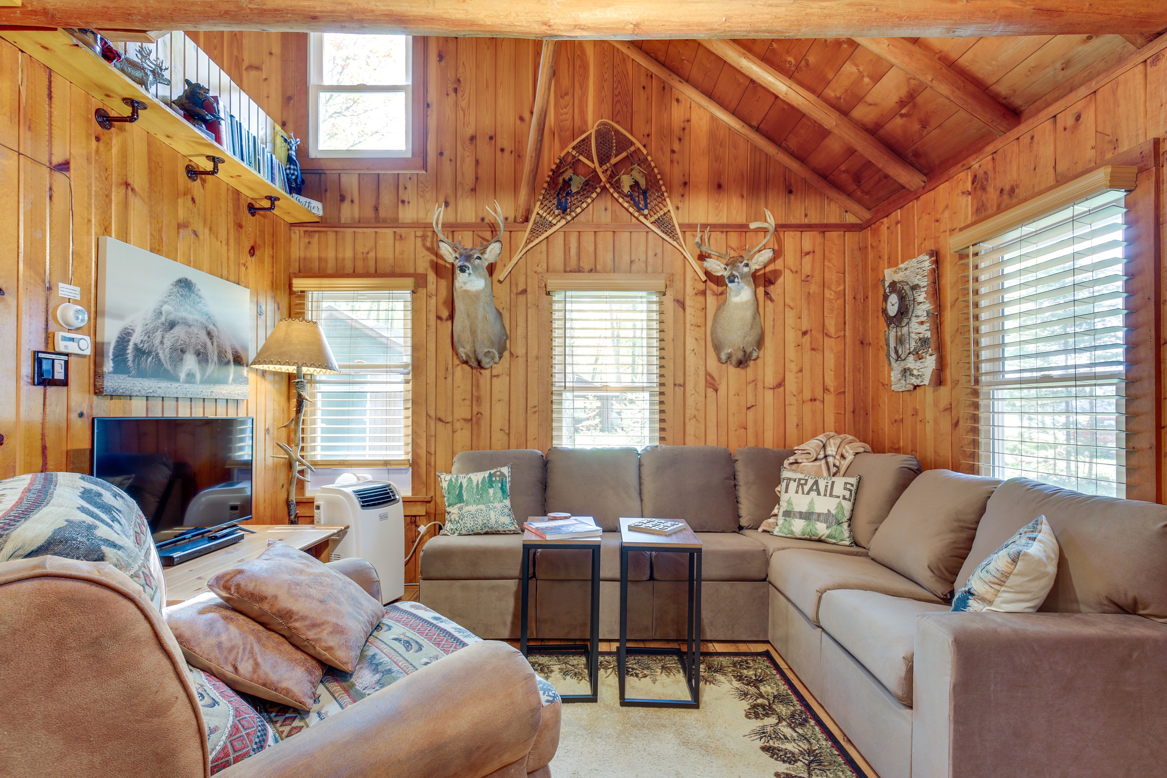 Living Room | Free WiFi | Window A/C Units | Smart TVs | Rustic Decor