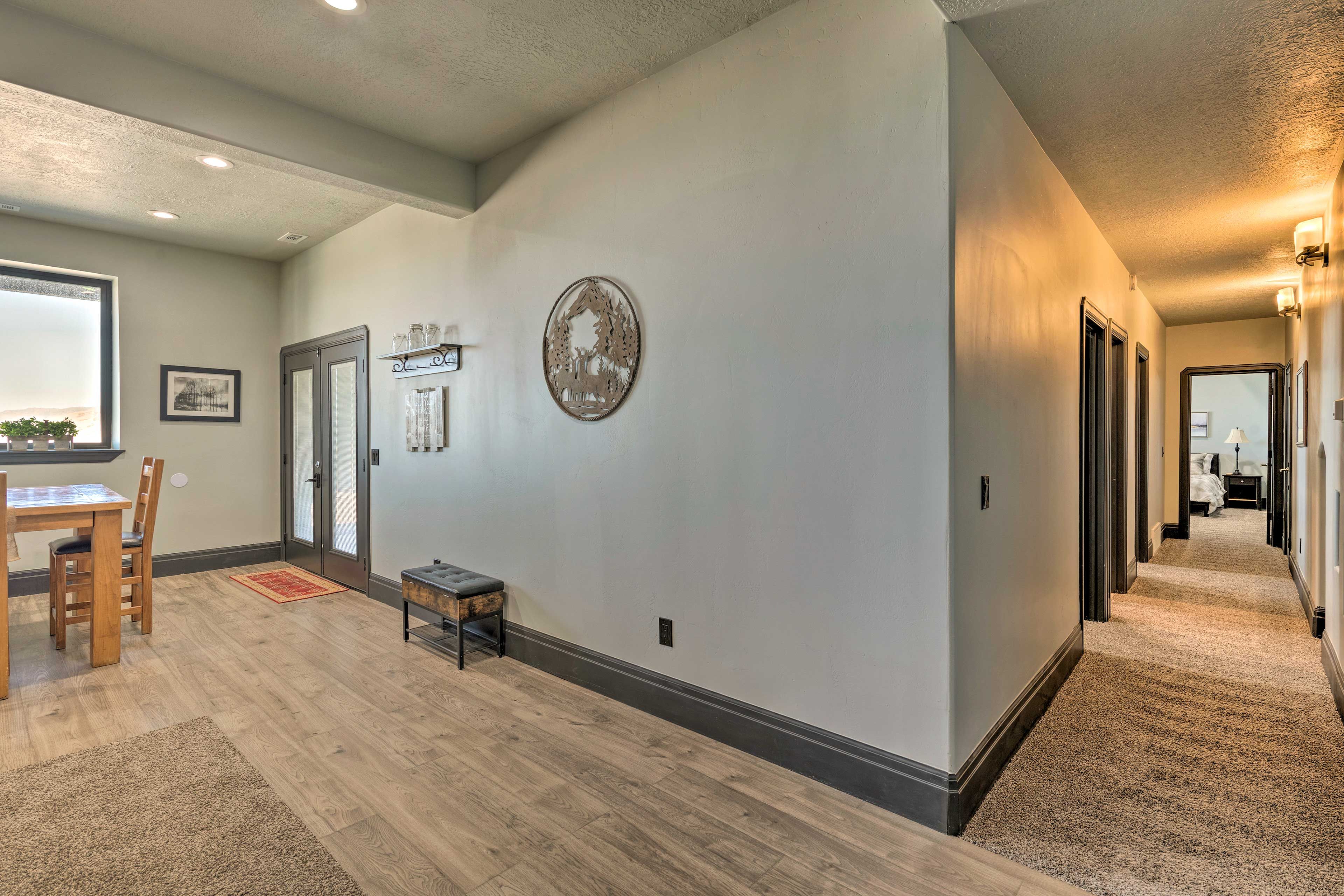 Property Entrance & Hallway | Window A/C in Bedrooms | Single-Story Interior
