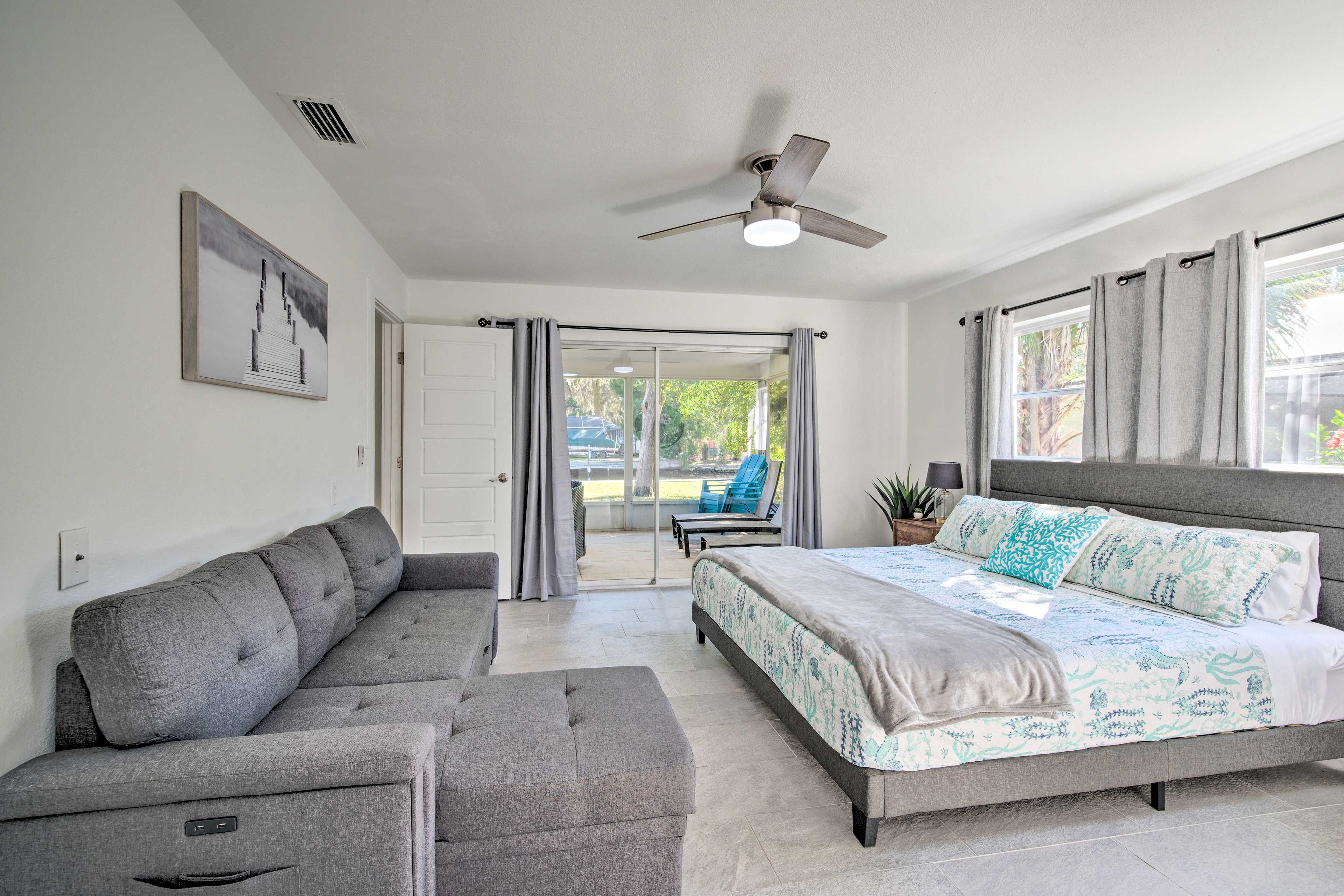 Bedroom 1 | King Bed | Sunroom Access