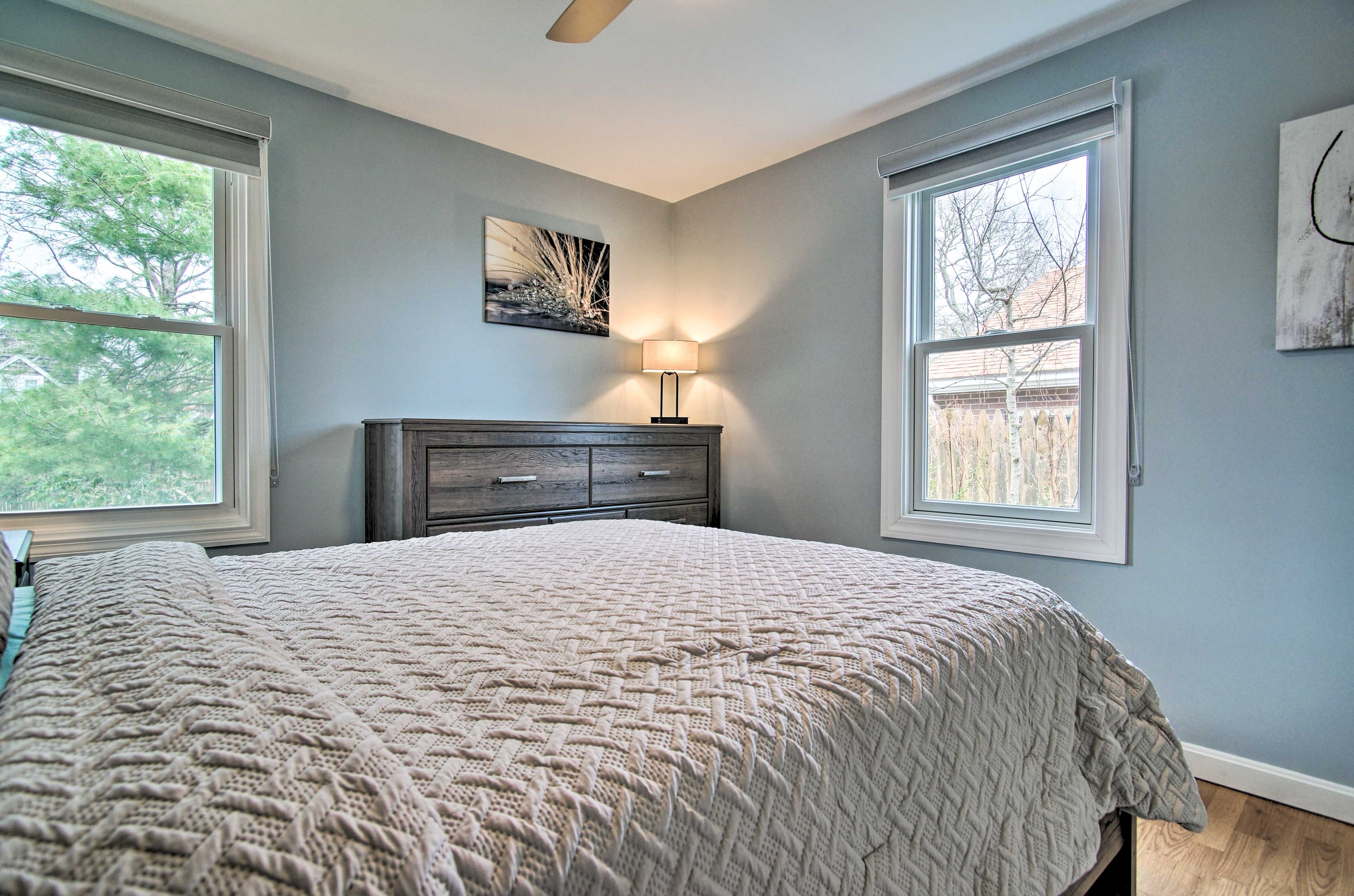 Bedroom 3 | Linens Provided | Bedside Lamps w/ Built-In Chargers