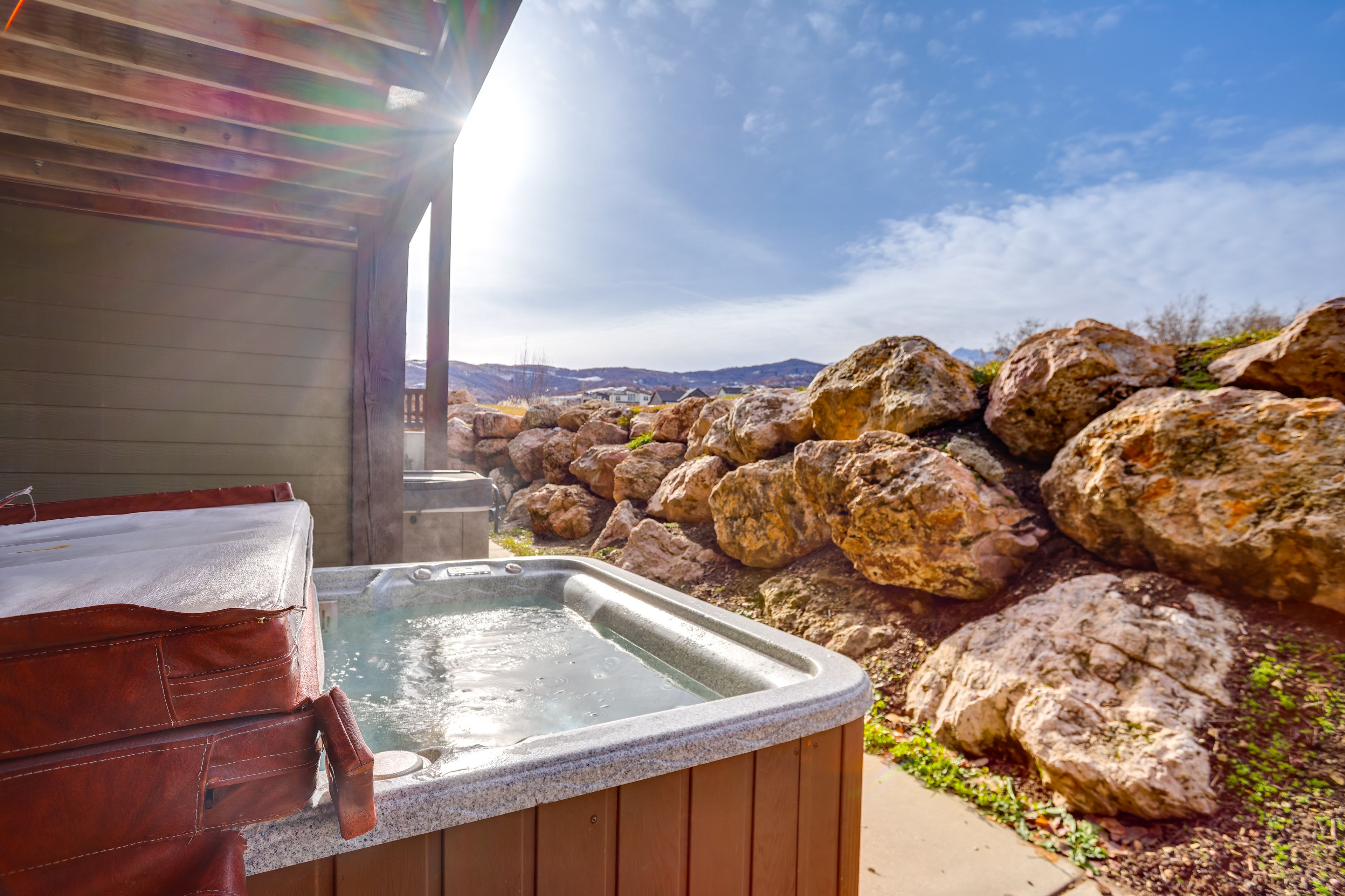 Patio | Private Hot Tub | 2-Story Condo