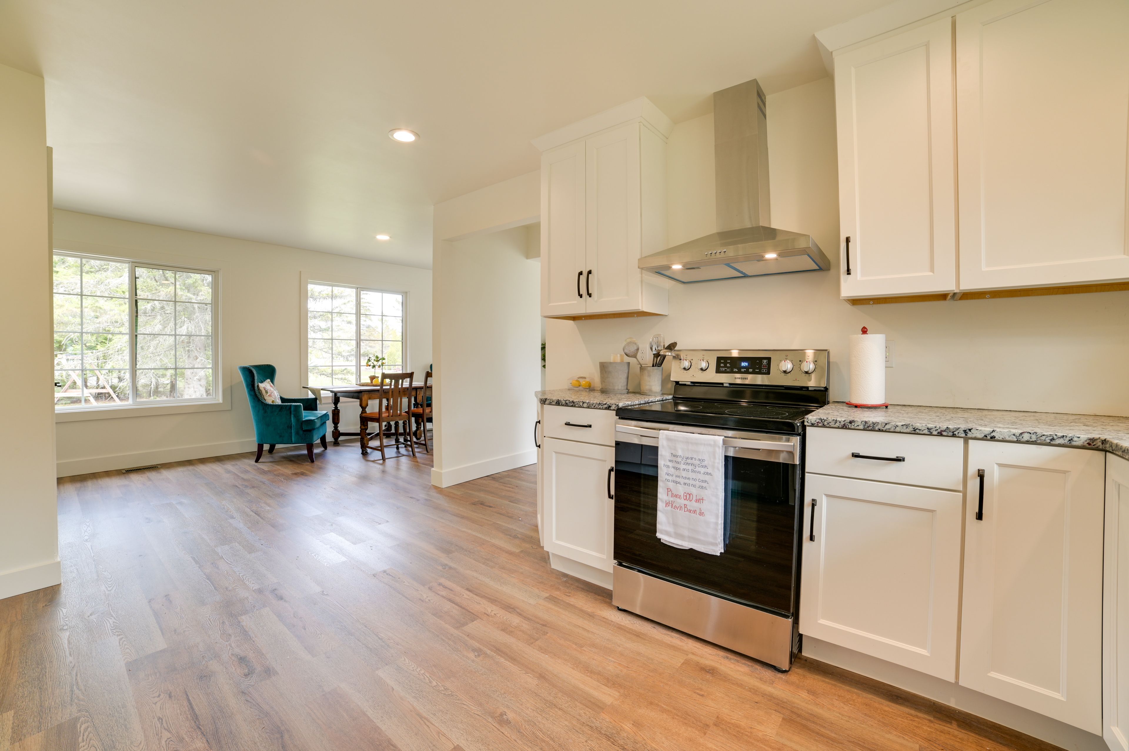Dining Area | Kitchen | Trash Bags + Paper Towels | Crockpot | Blender