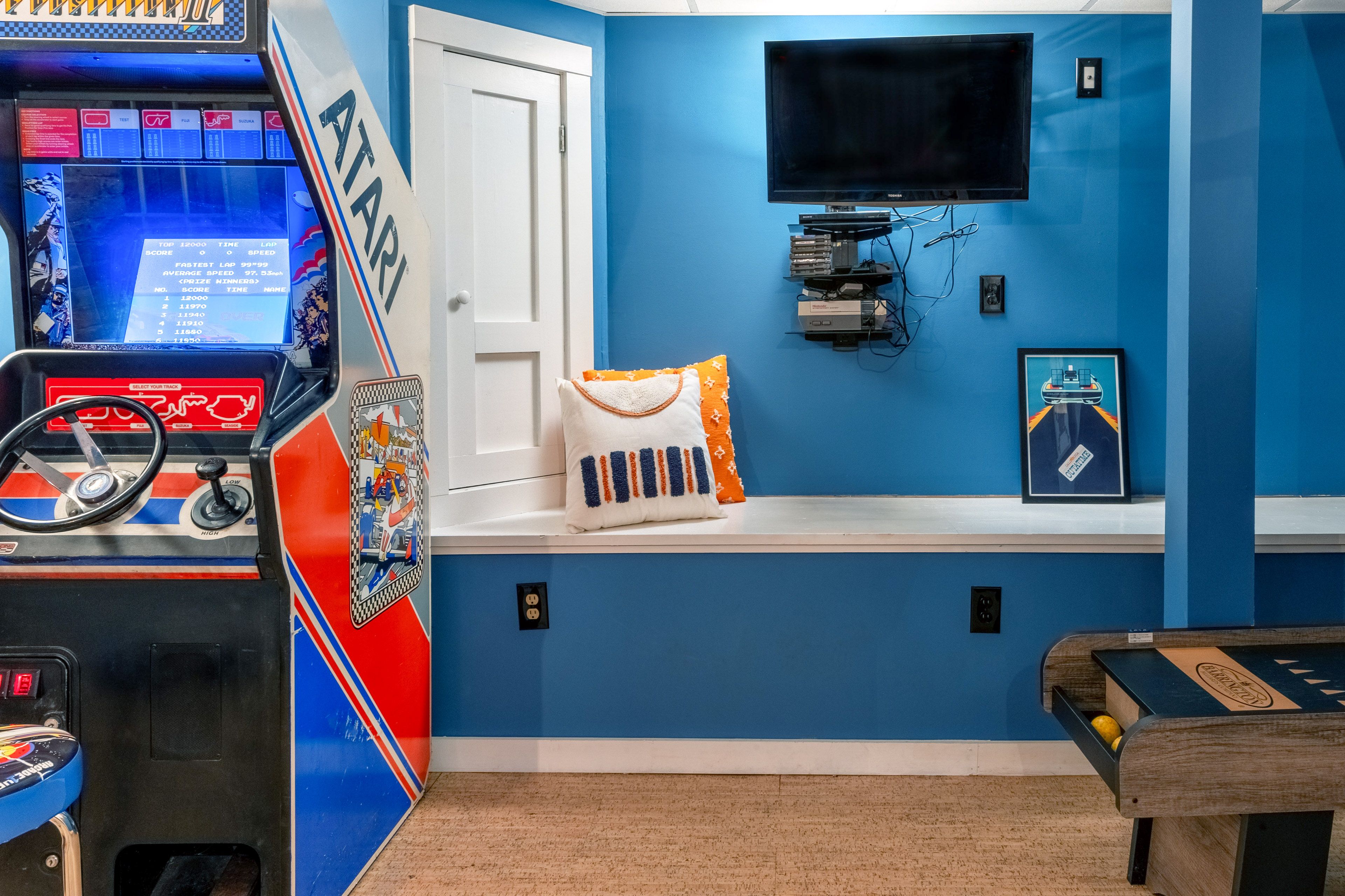 Game Room | Lower Level | Skeeball | Vintage PAC-MAN Gaming Table